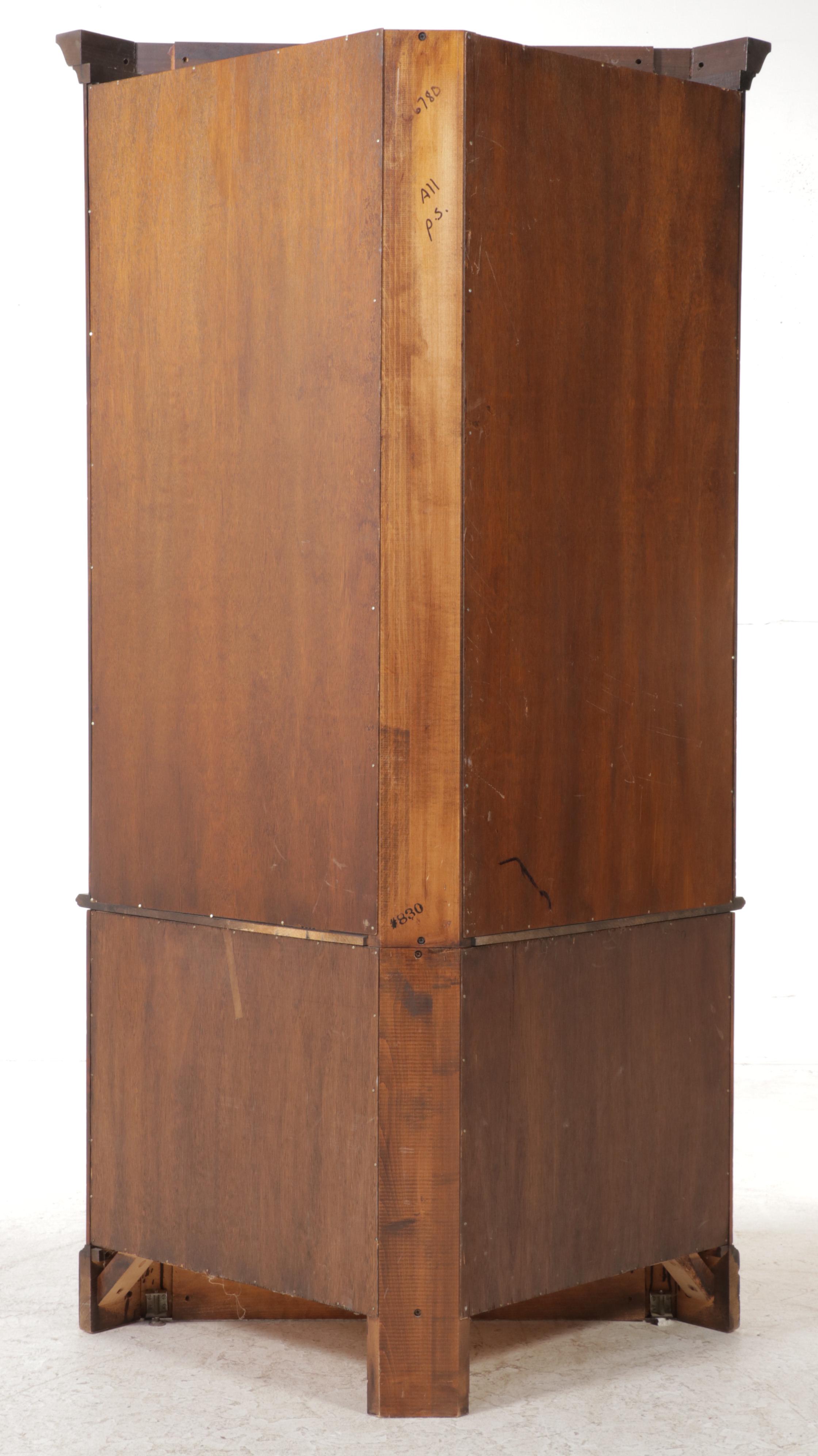 Federal Style Pine Corner Cupboard, Mid to Late 20th Century