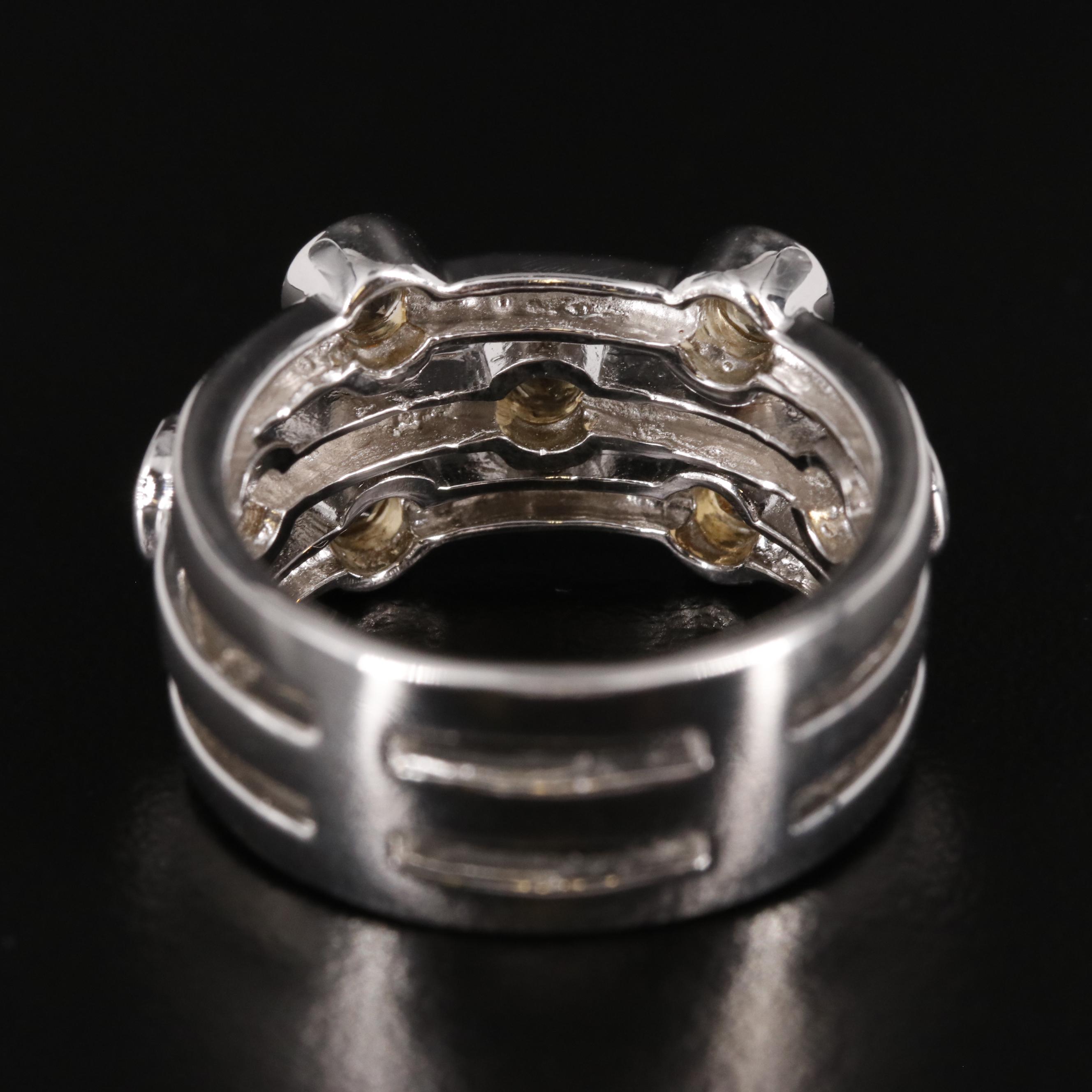 Sterling Citrine Three Layer Ring