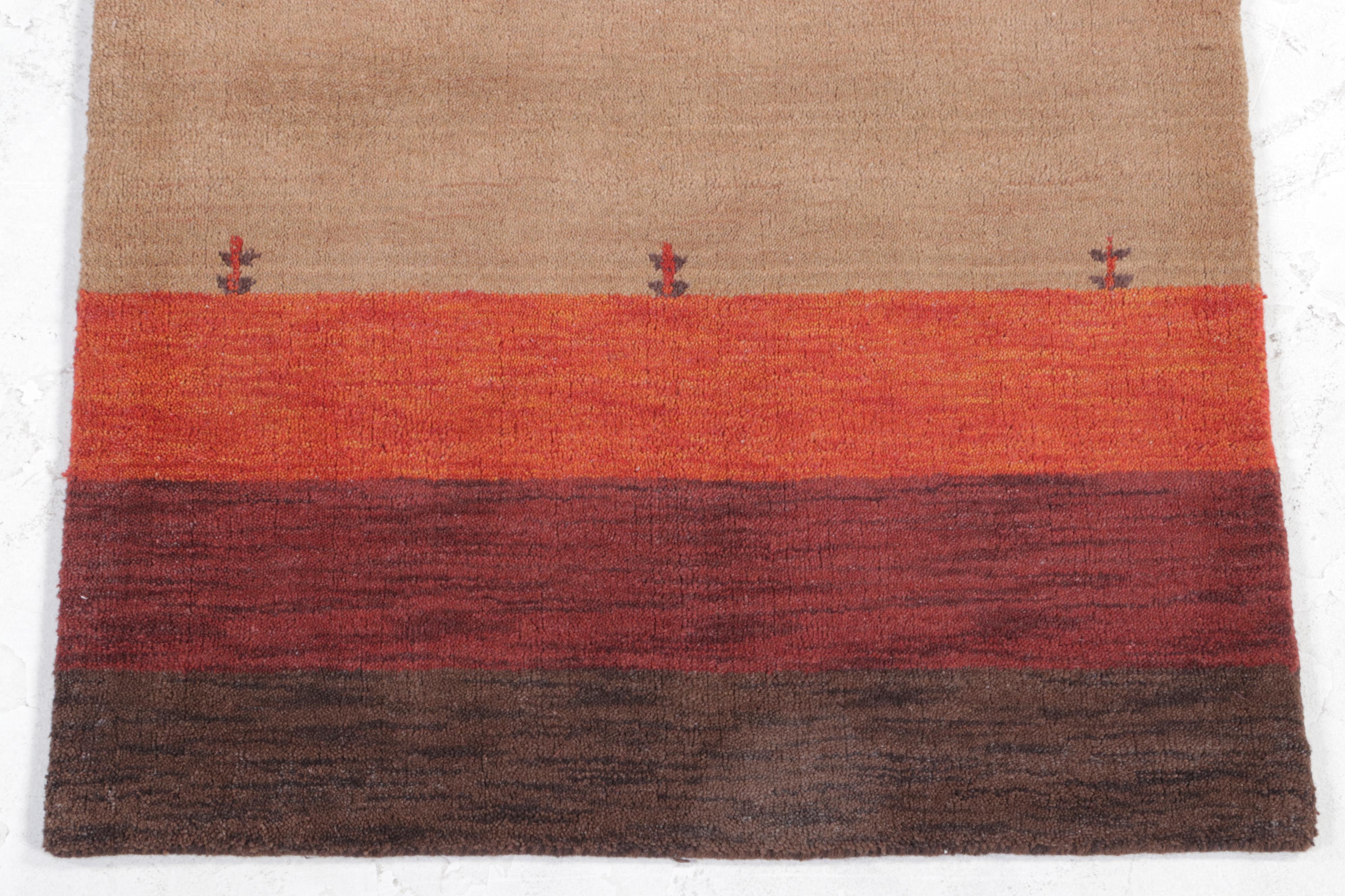 2'11 x 4'10 Hand-Knotted Indo-Persian Gabbeh Accent Rug