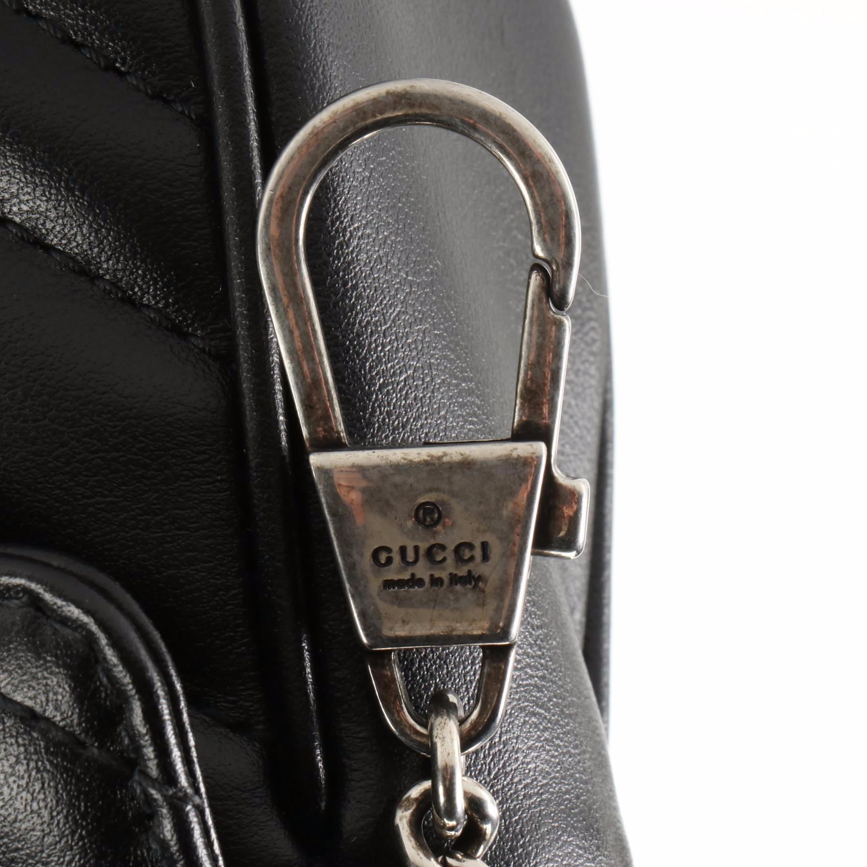 Gucci Marmont Belt Bag in Black Quilted Leather with Box