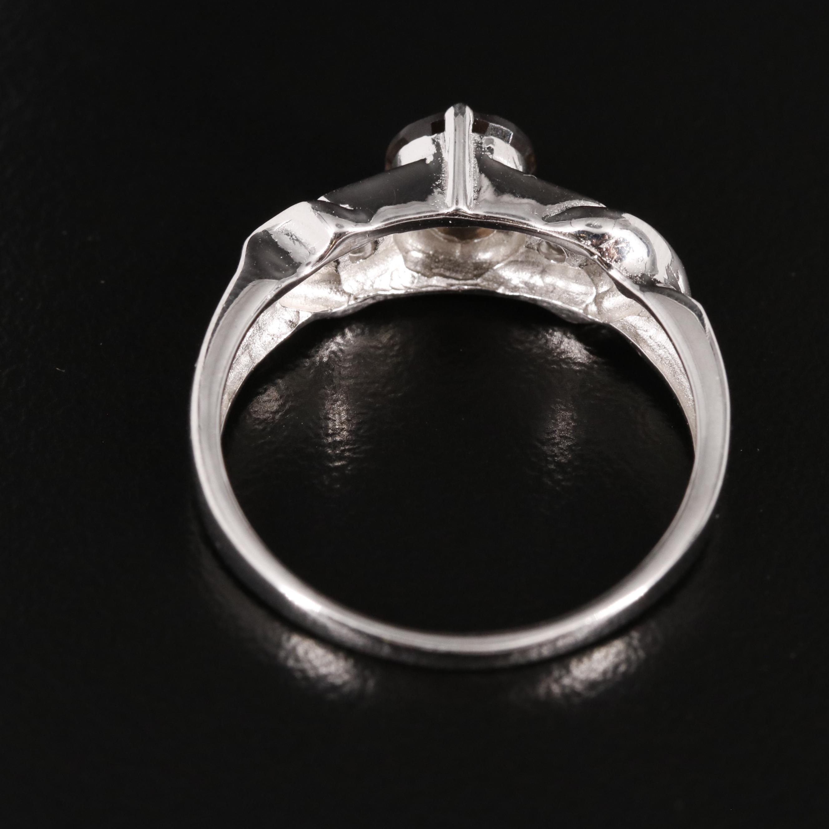 Sterling Smoky Quartz and White Topaz Ring