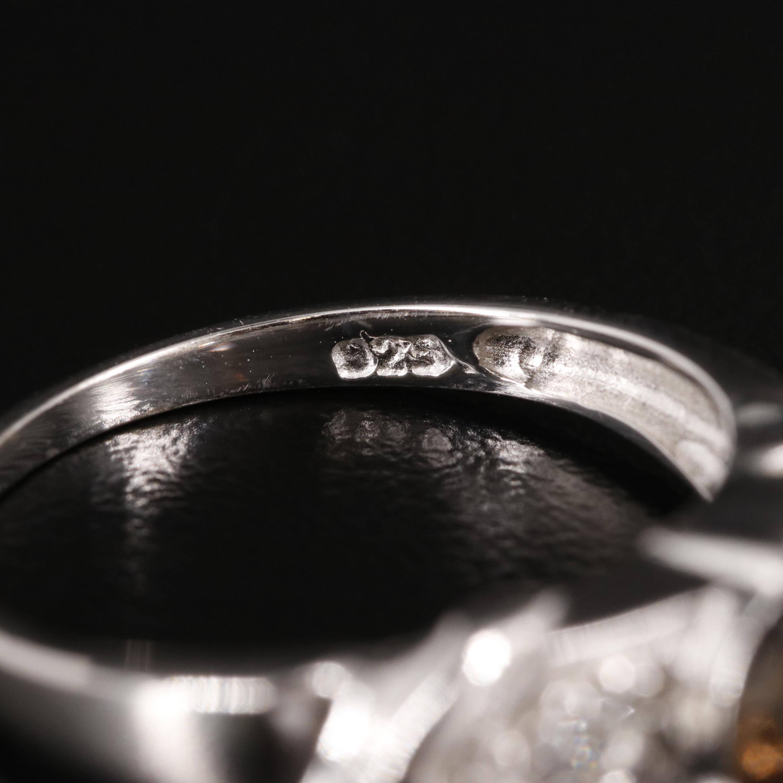 Sterling Smoky Quartz and White Topaz Ring