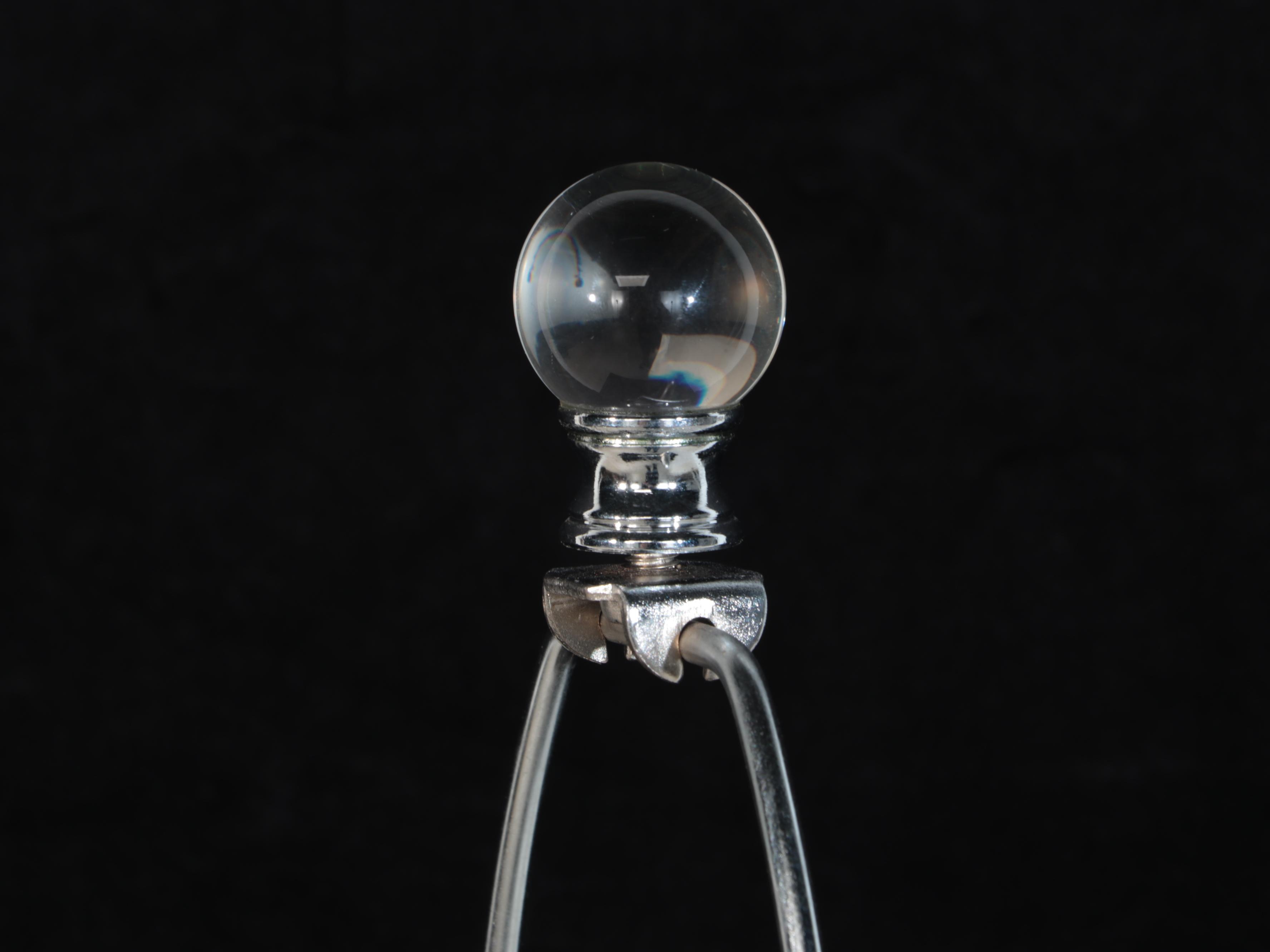 Glass and Chrome Floor Lamp With Tailored Shade, 21st Century