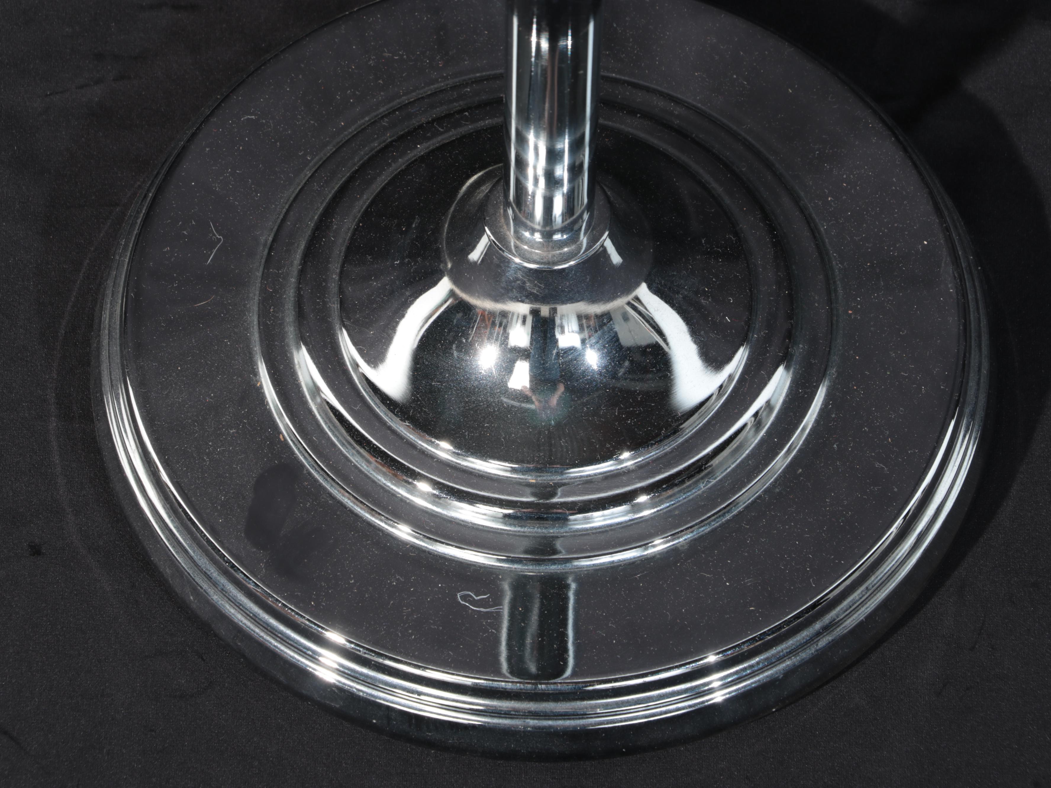 Glass and Chrome Floor Lamp With Tailored Shade, 21st Century