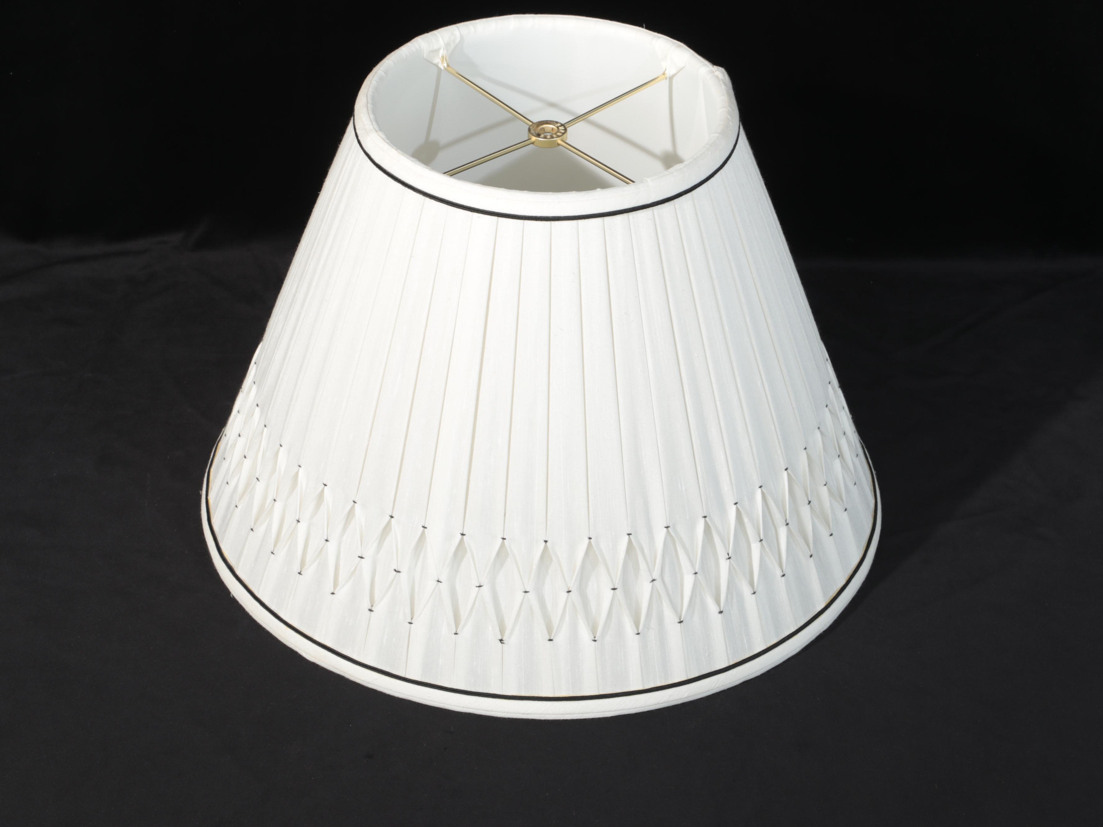 Glass and Chrome Floor Lamp With Tailored Shade, 21st Century