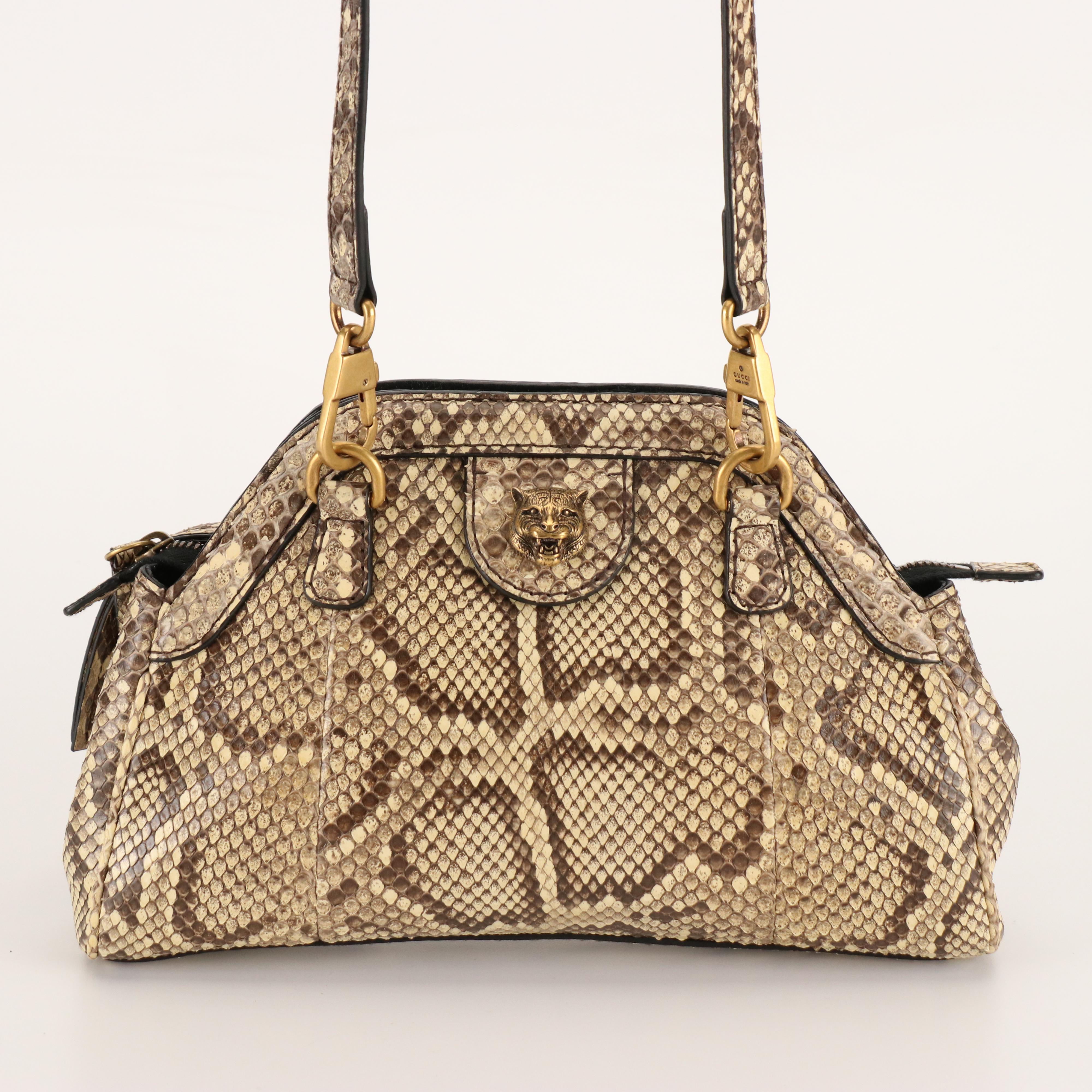 Gucci Rebelle Python Skin Crossbody Bag