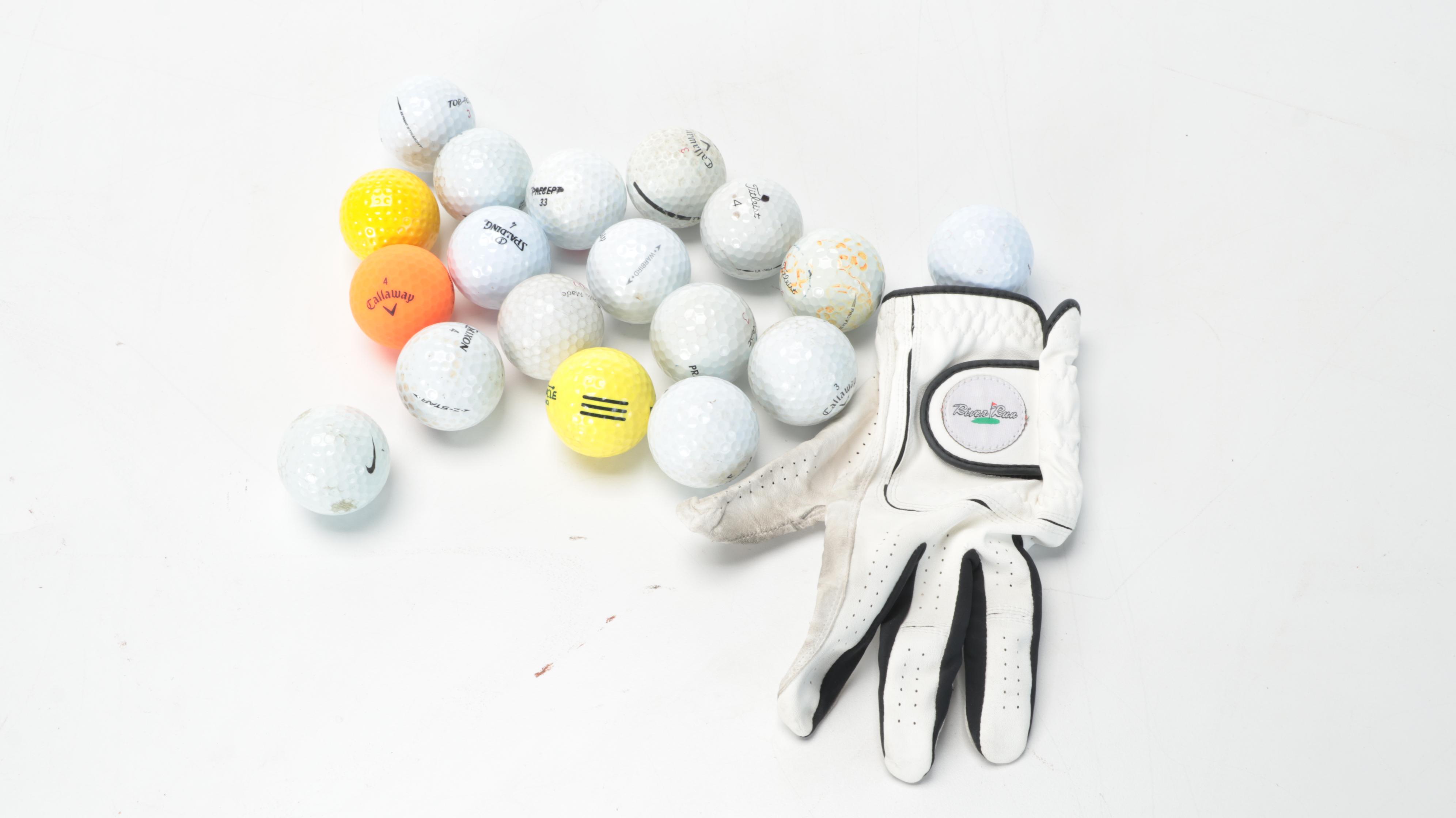 Callaway Big Bertha Driver, 3 Iron, Other Golf Clubs, Balls in Titleist Golf Bag