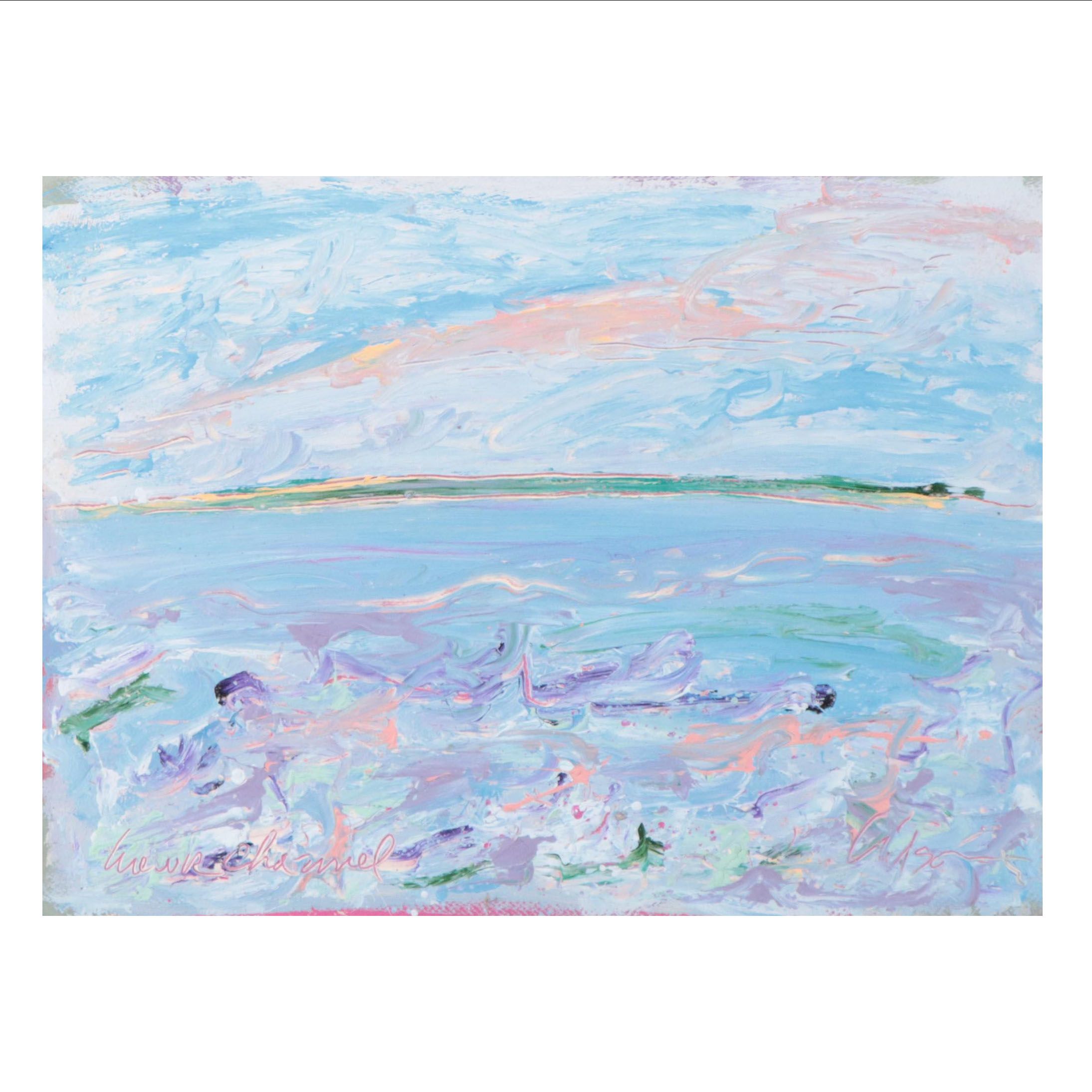 Harry Hilson Abstract Landscape Acrylic Painting, Circa 1980