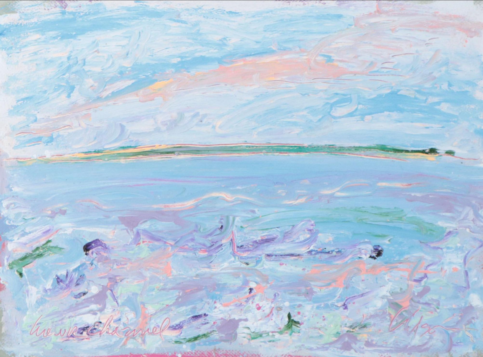 Harry Hilson Abstract Landscape Acrylic Painting, Circa 1980