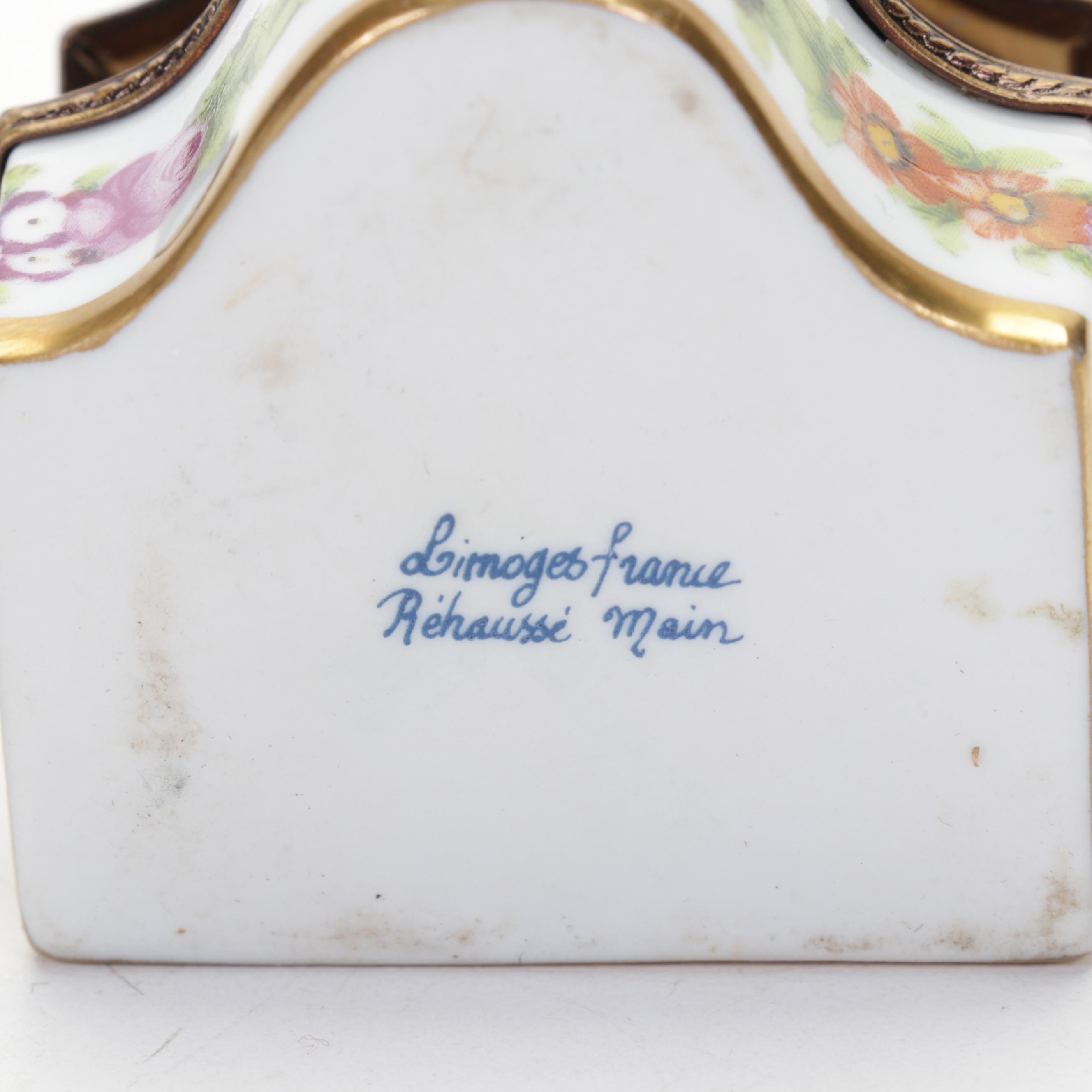 Limoges Porcelain Hand-Painted Perfume Casket