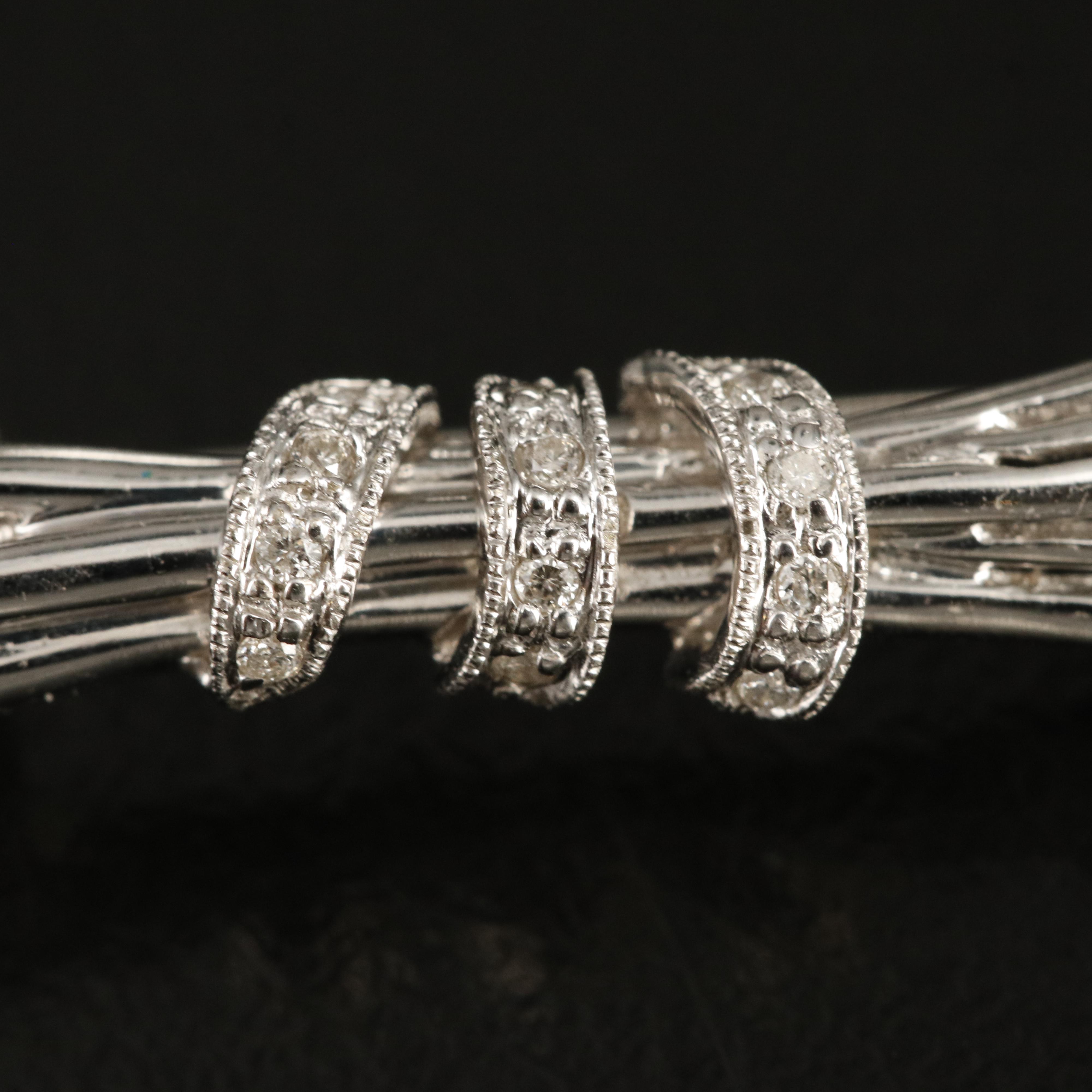 14K Sapphire, Tsavorite Garnet and Diamond Floral Spray Brooch