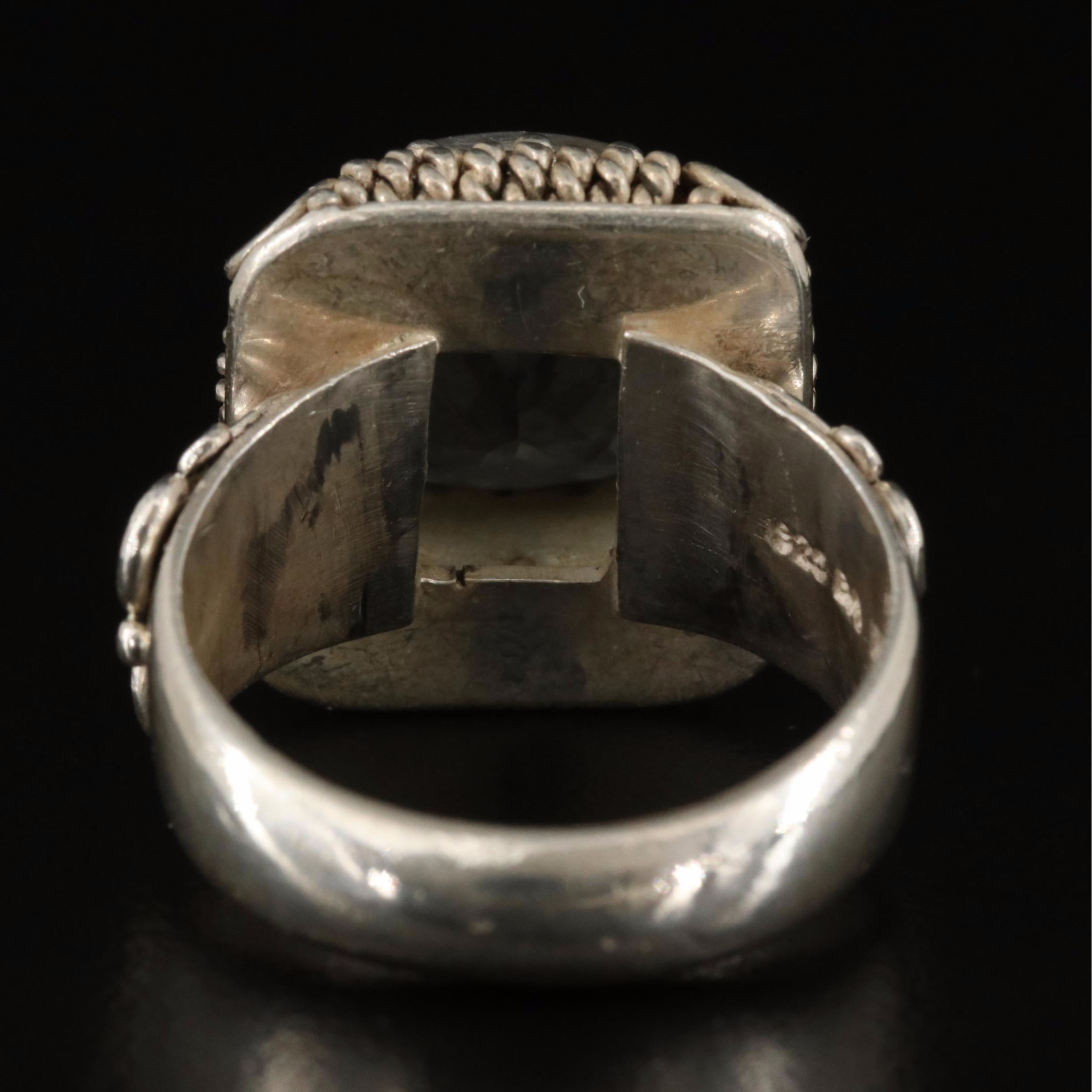 Sterling Prasiolite Ring with 18K Accents