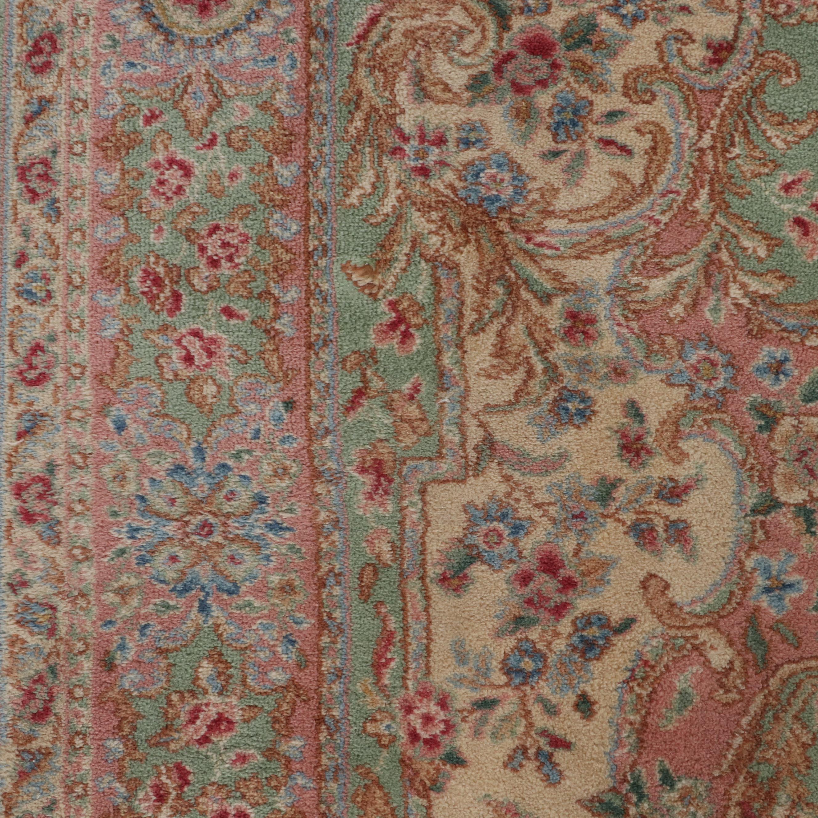 8'8 x 12'9 Machine Made Karastan Green Medallion Kirman Room Sized Rug