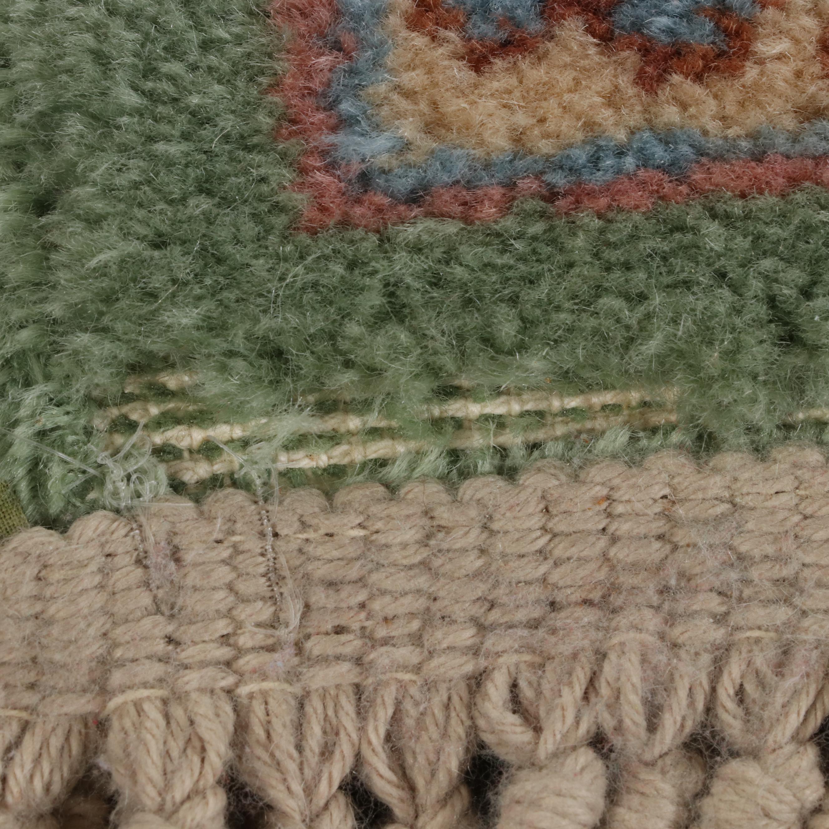 8'8 x 12'9 Machine Made Karastan Green Medallion Kirman Room Sized Rug