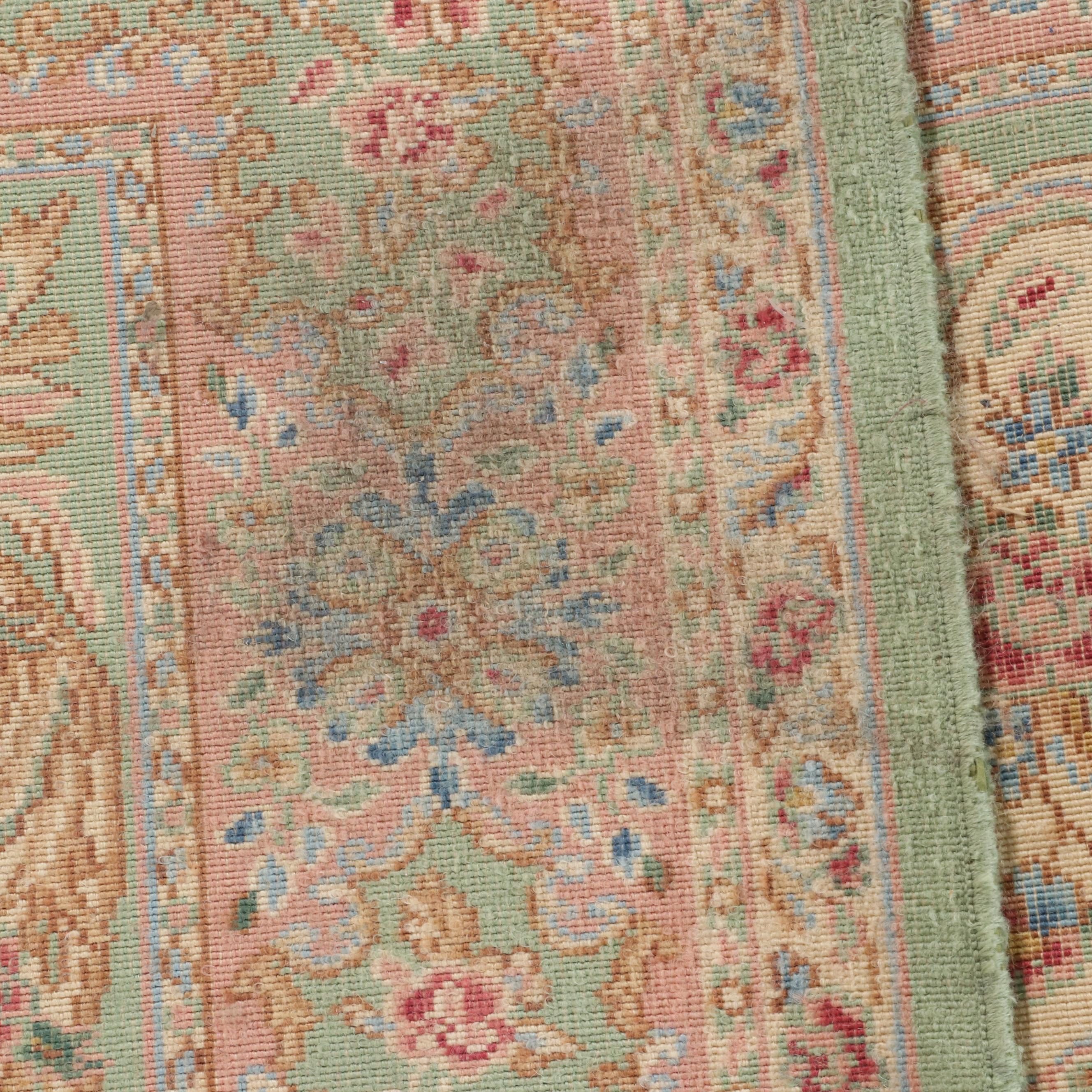 8'8 x 12'9 Machine Made Karastan Green Medallion Kirman Room Sized Rug