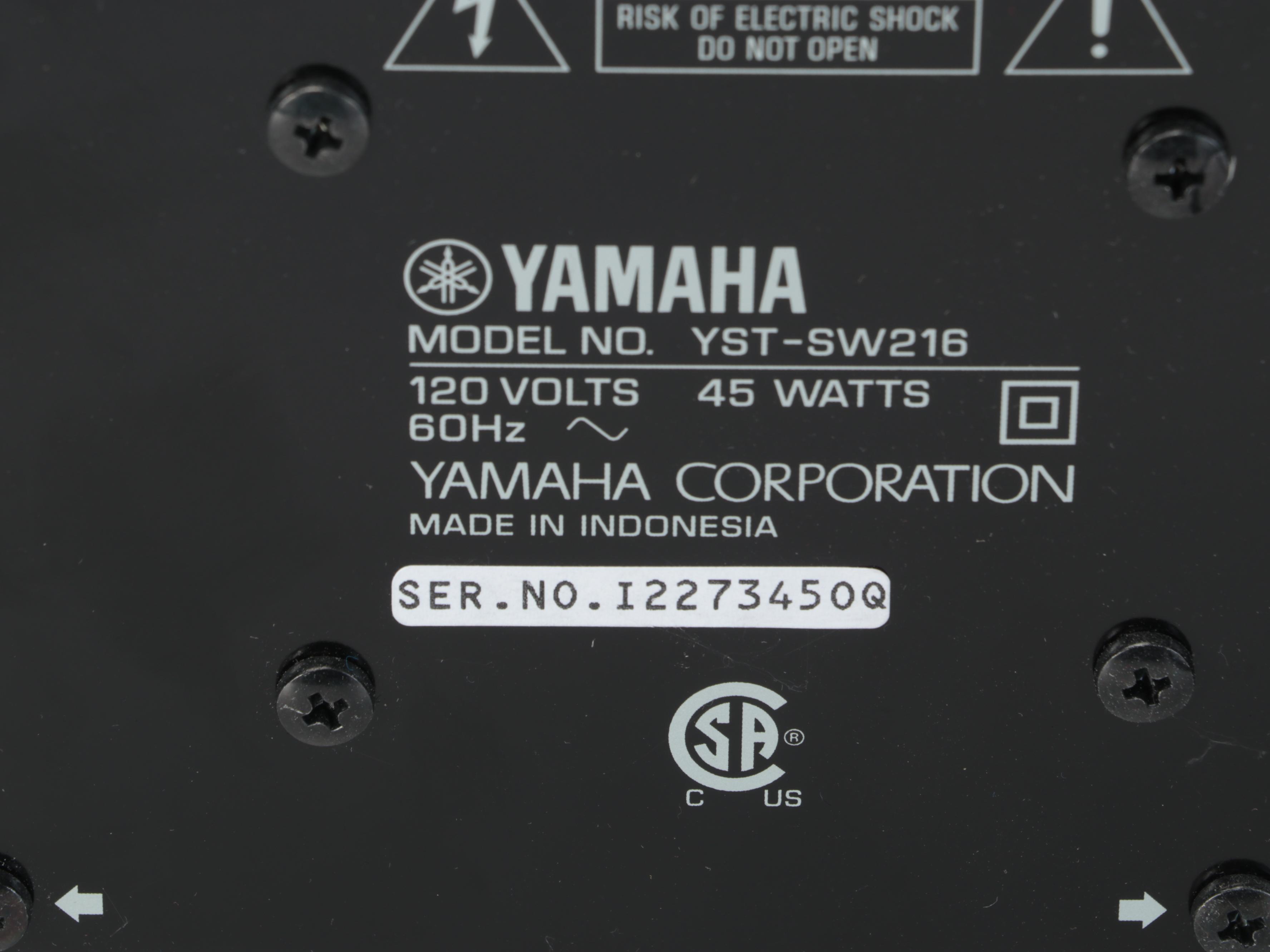 Onkyo AV Receiver and Remote, Yamaha Subwoofer, Sony Blu-Ray DVD Player