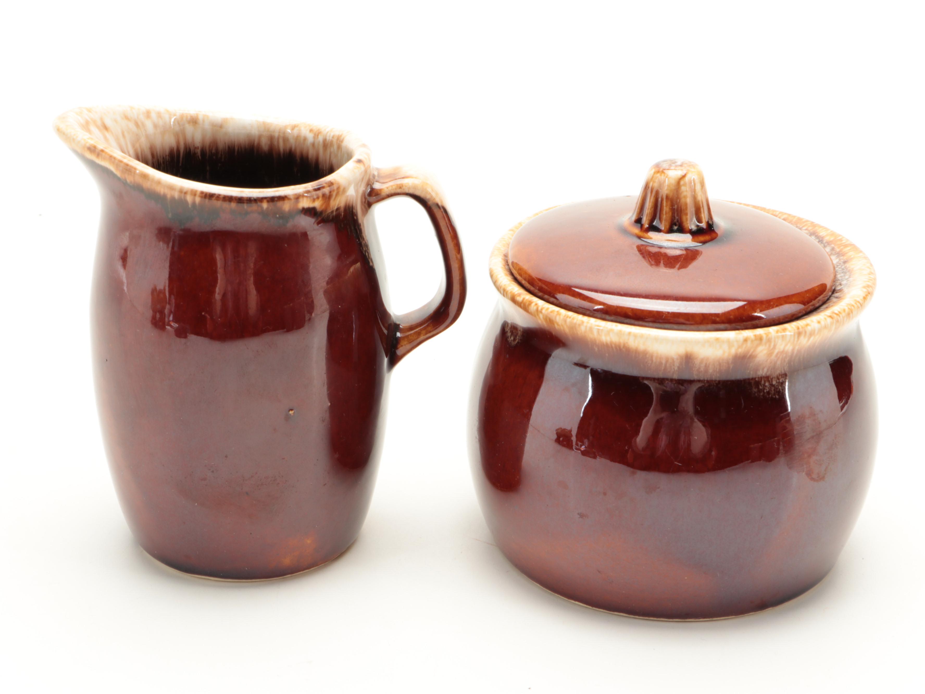 Hull "House and Garden Mirror Brown" Drip Glaze Dinnerware and Tableware