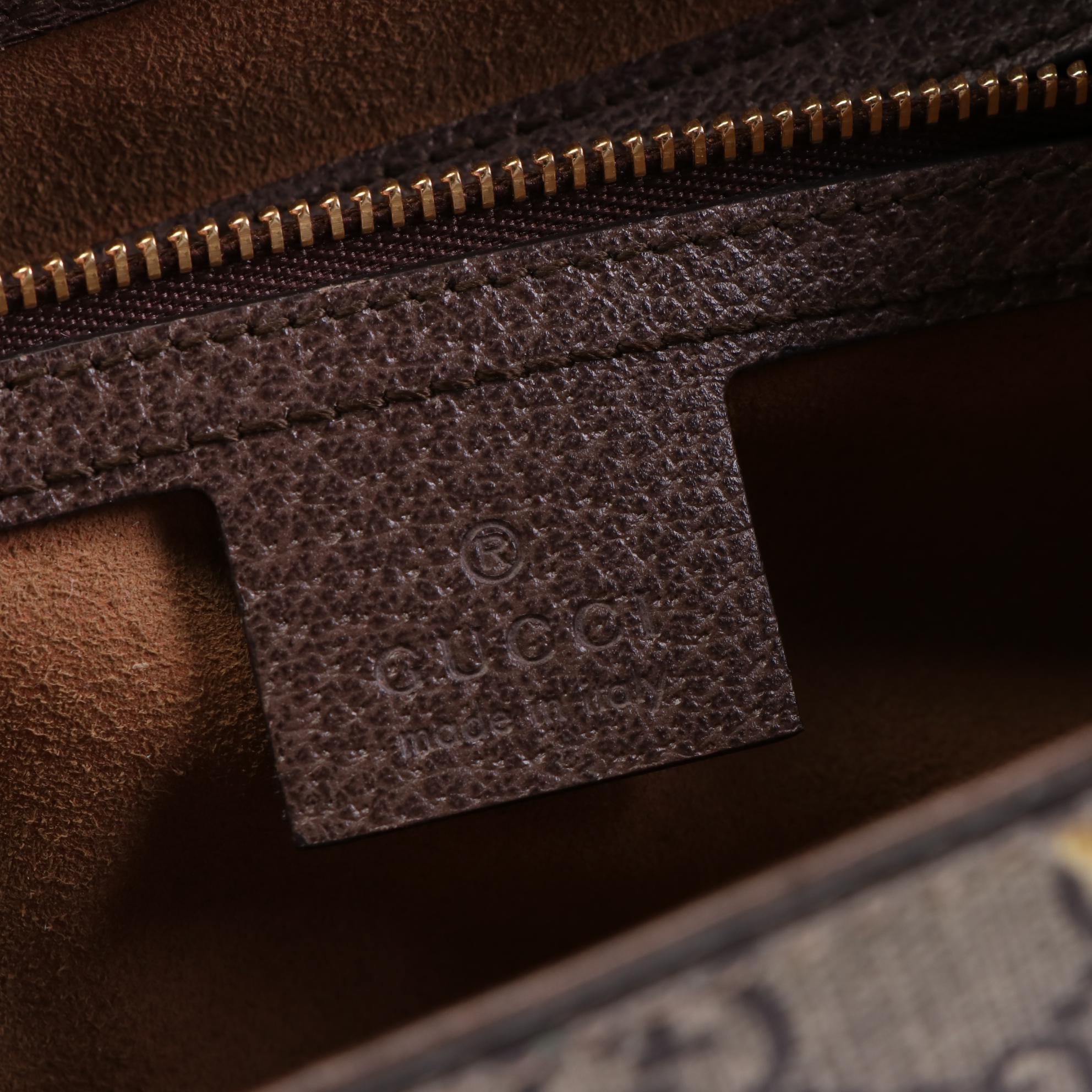 Gucci Small Padlock Top-Handle Bag in Floral GG Supreme Canvas and Leather