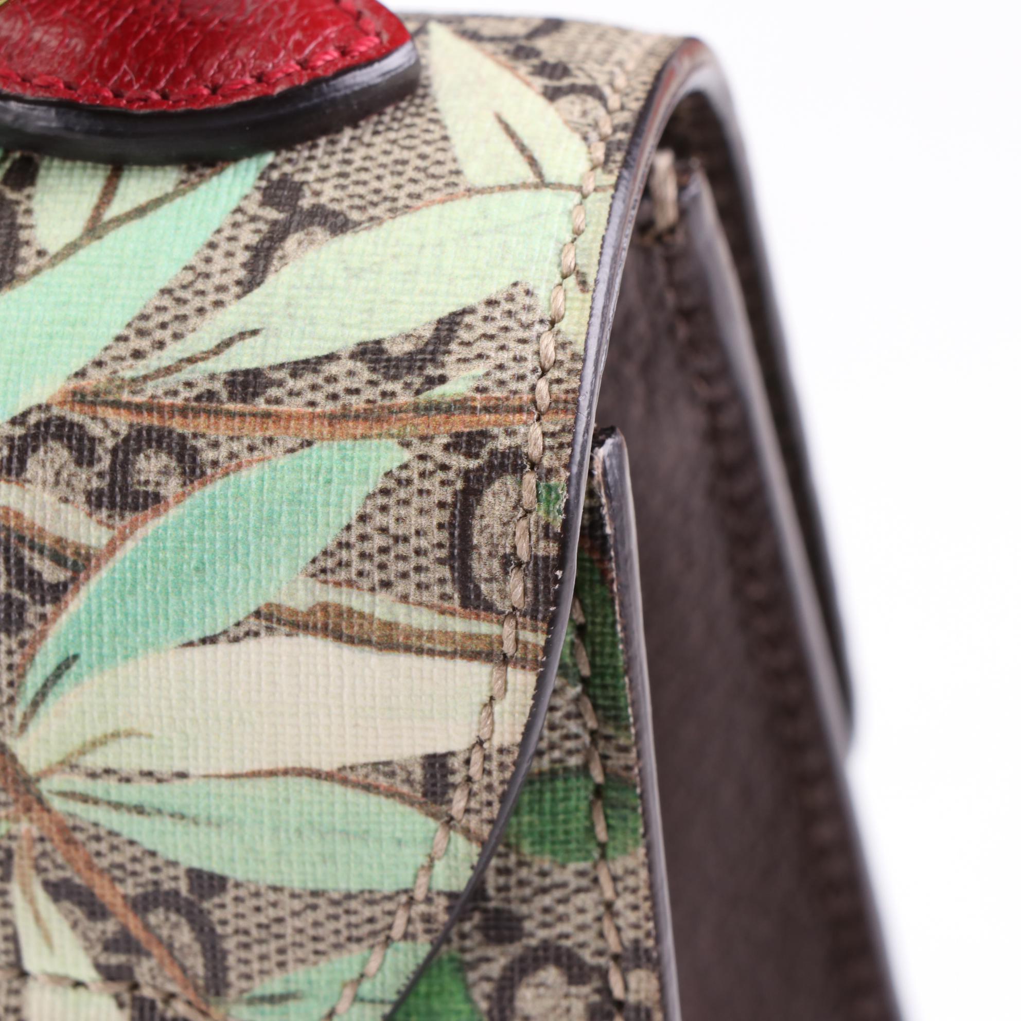 Gucci Small Padlock Top-Handle Bag in Floral GG Supreme Canvas and Leather