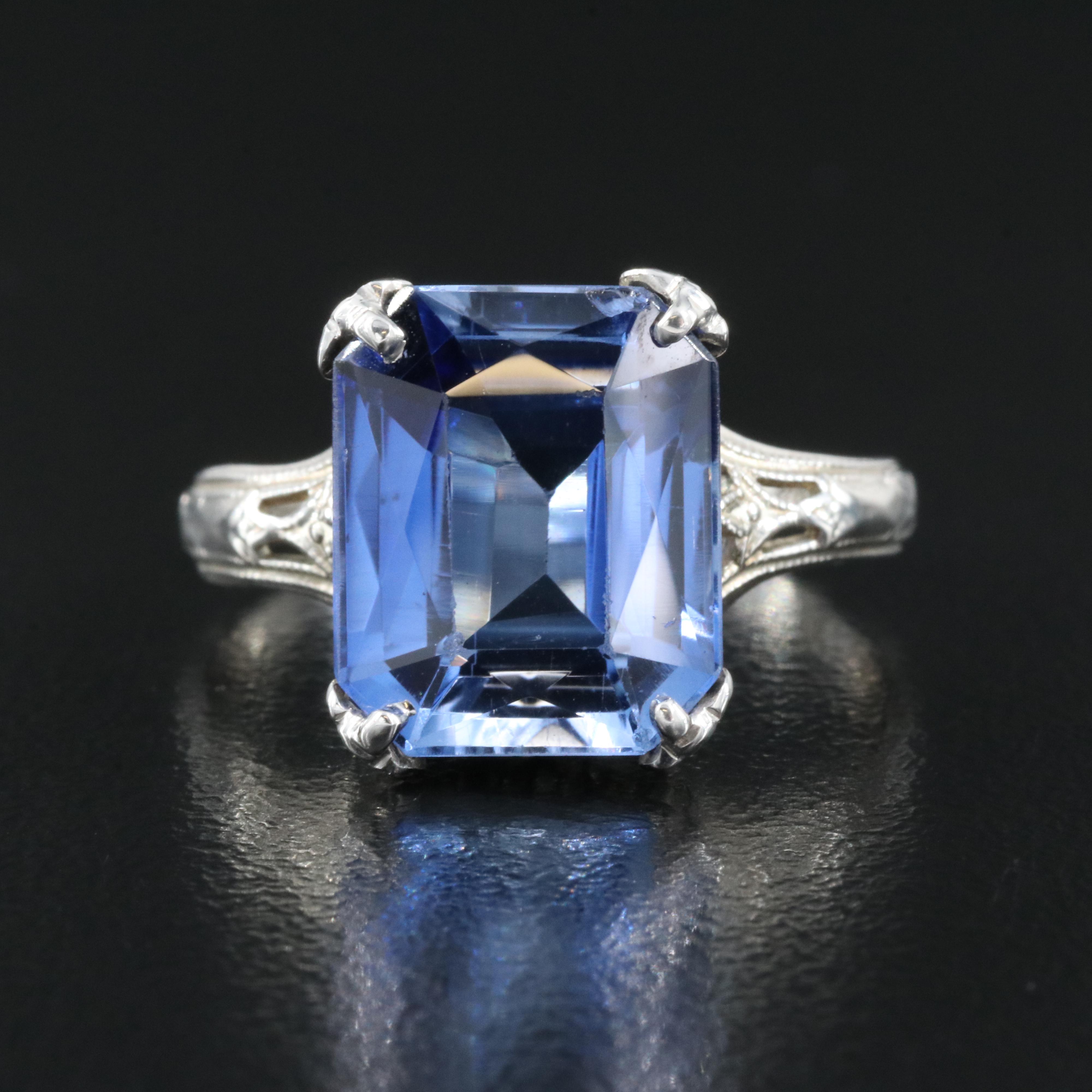 Art Deco 18K Sapphire Ring