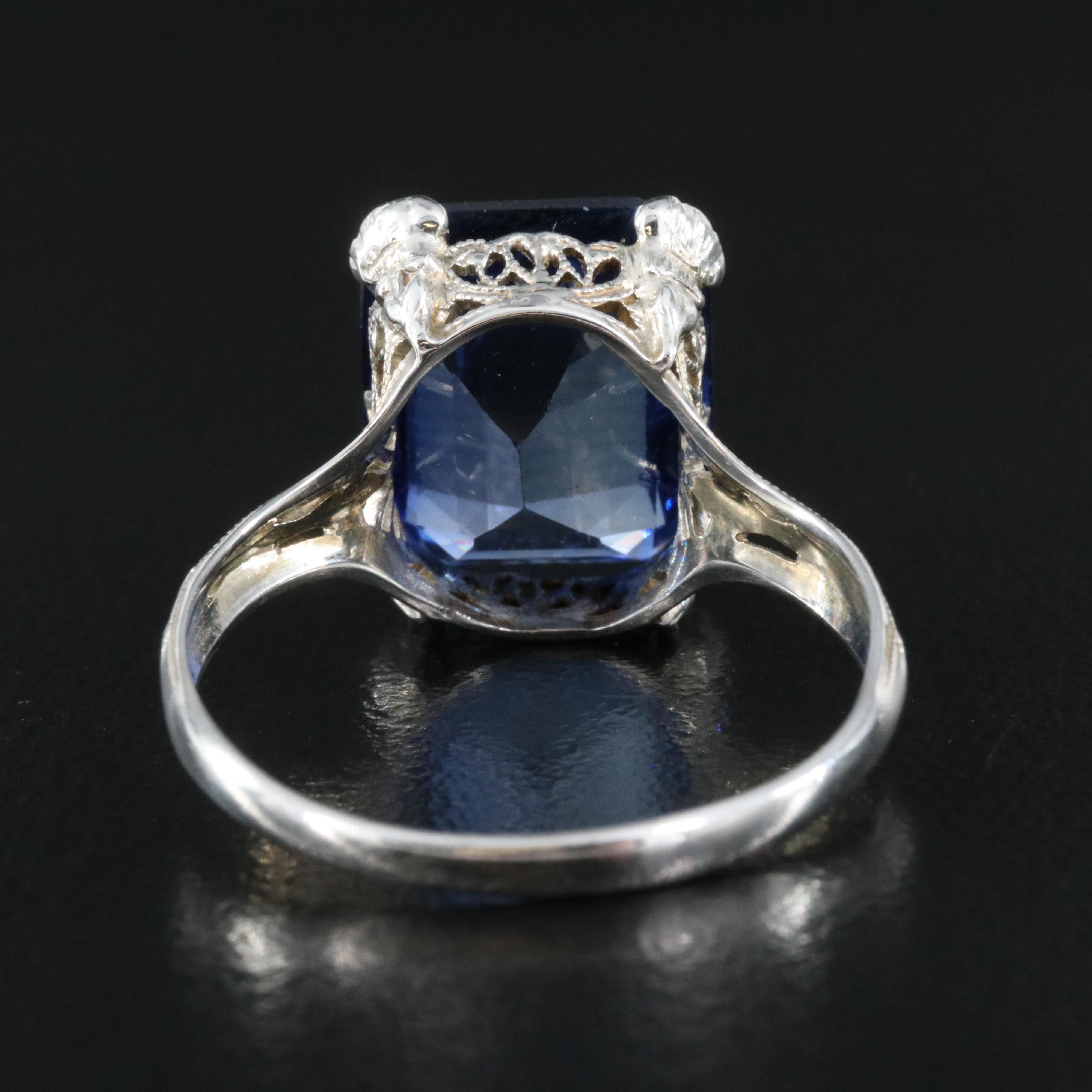 Art Deco 18K Sapphire Ring