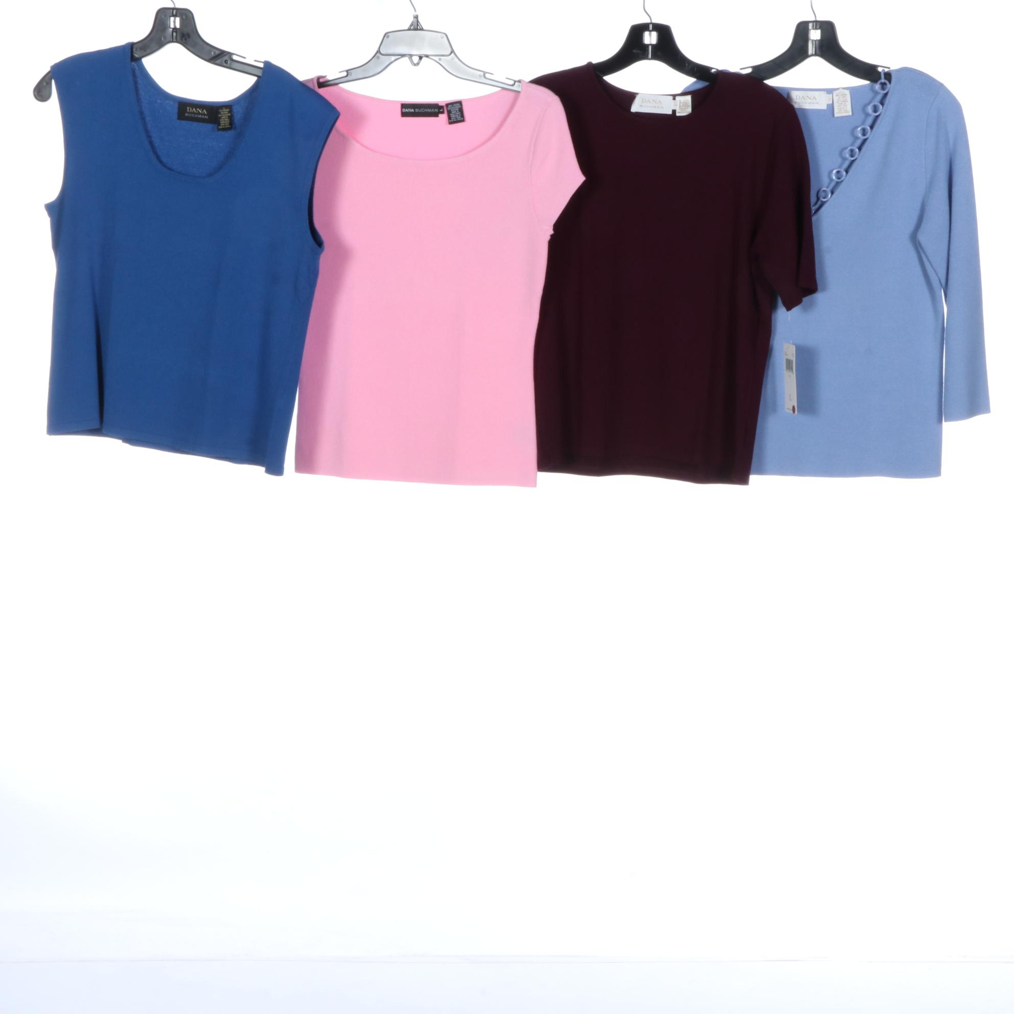 DKNY Split Front Pencil Skirt with Dana Buchman Jean Jacket and Knit Tops