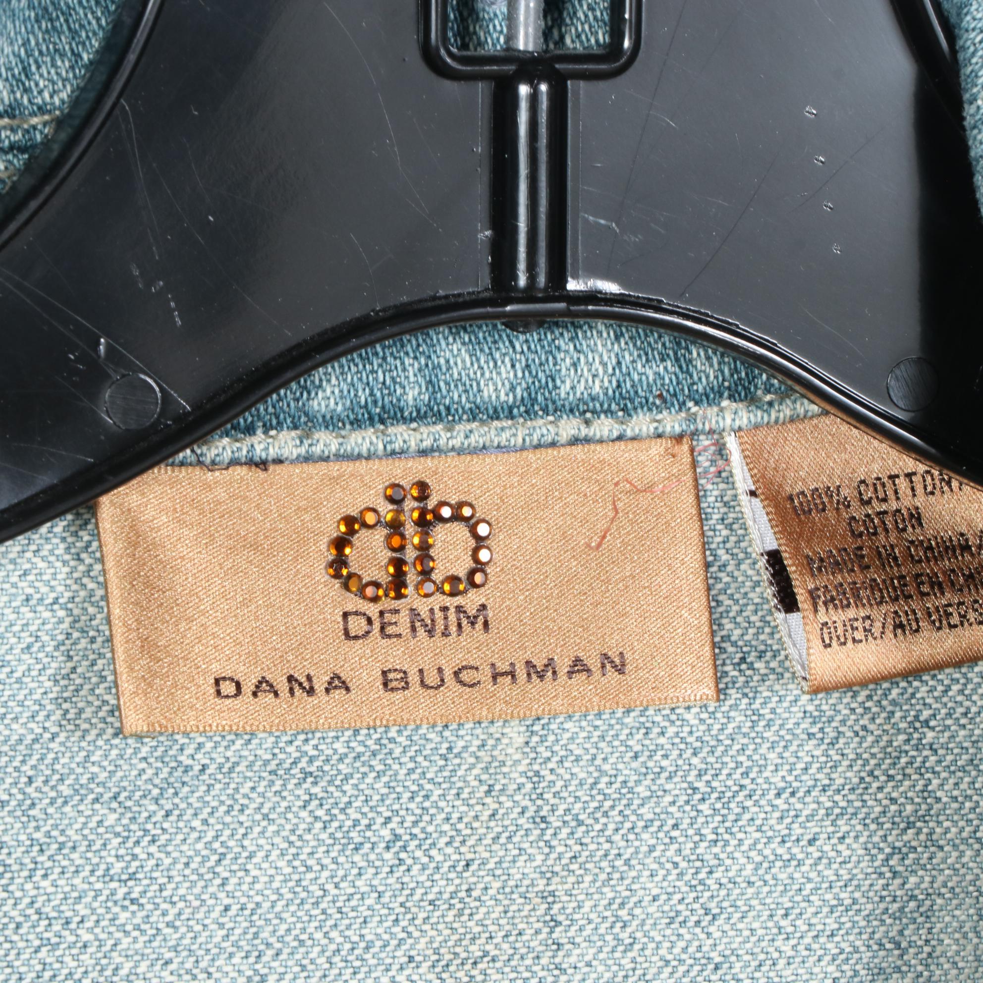 DKNY Split Front Pencil Skirt with Dana Buchman Jean Jacket and Knit Tops