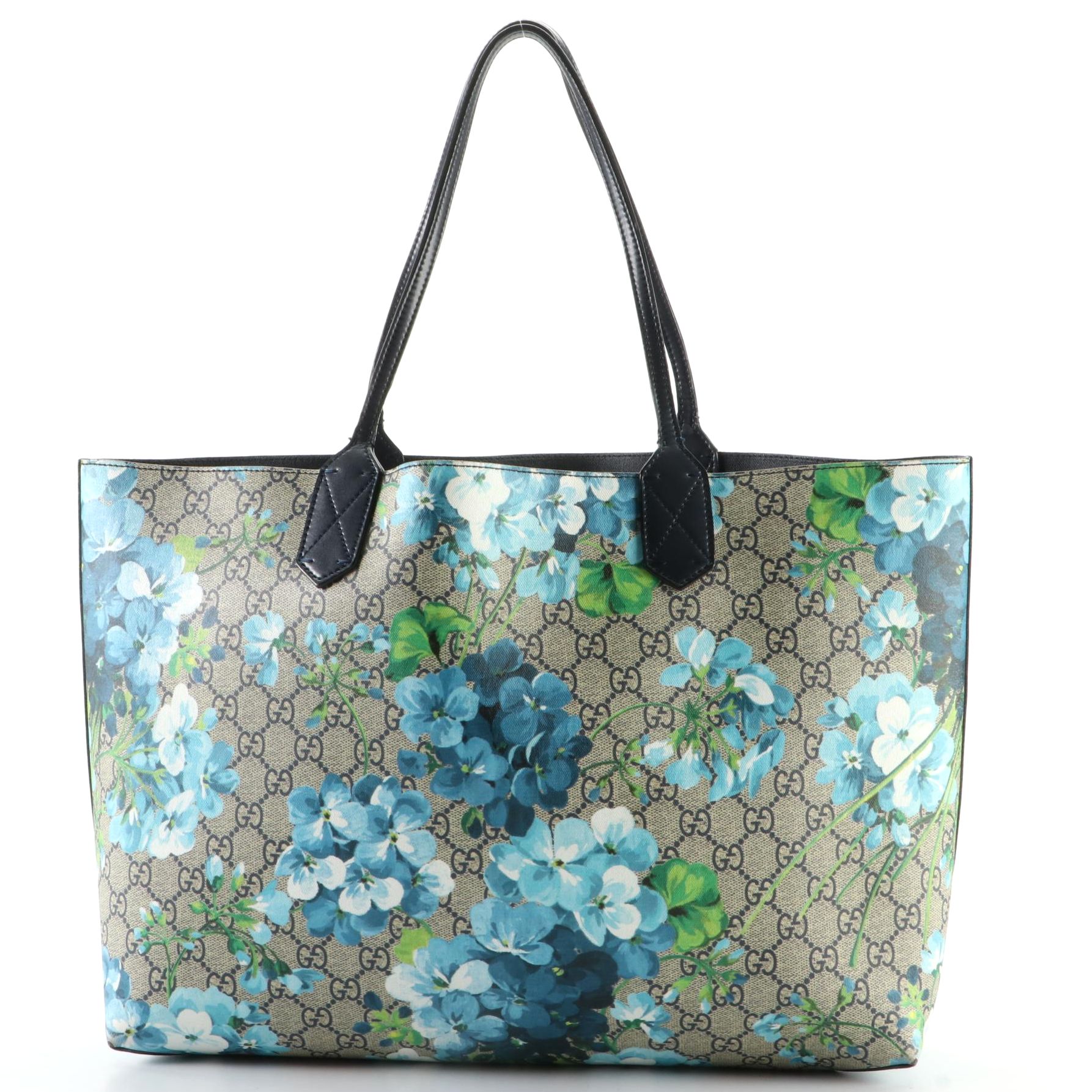 Gucci Reversible Tote in GG Blooms Supreme Canvas and Leather