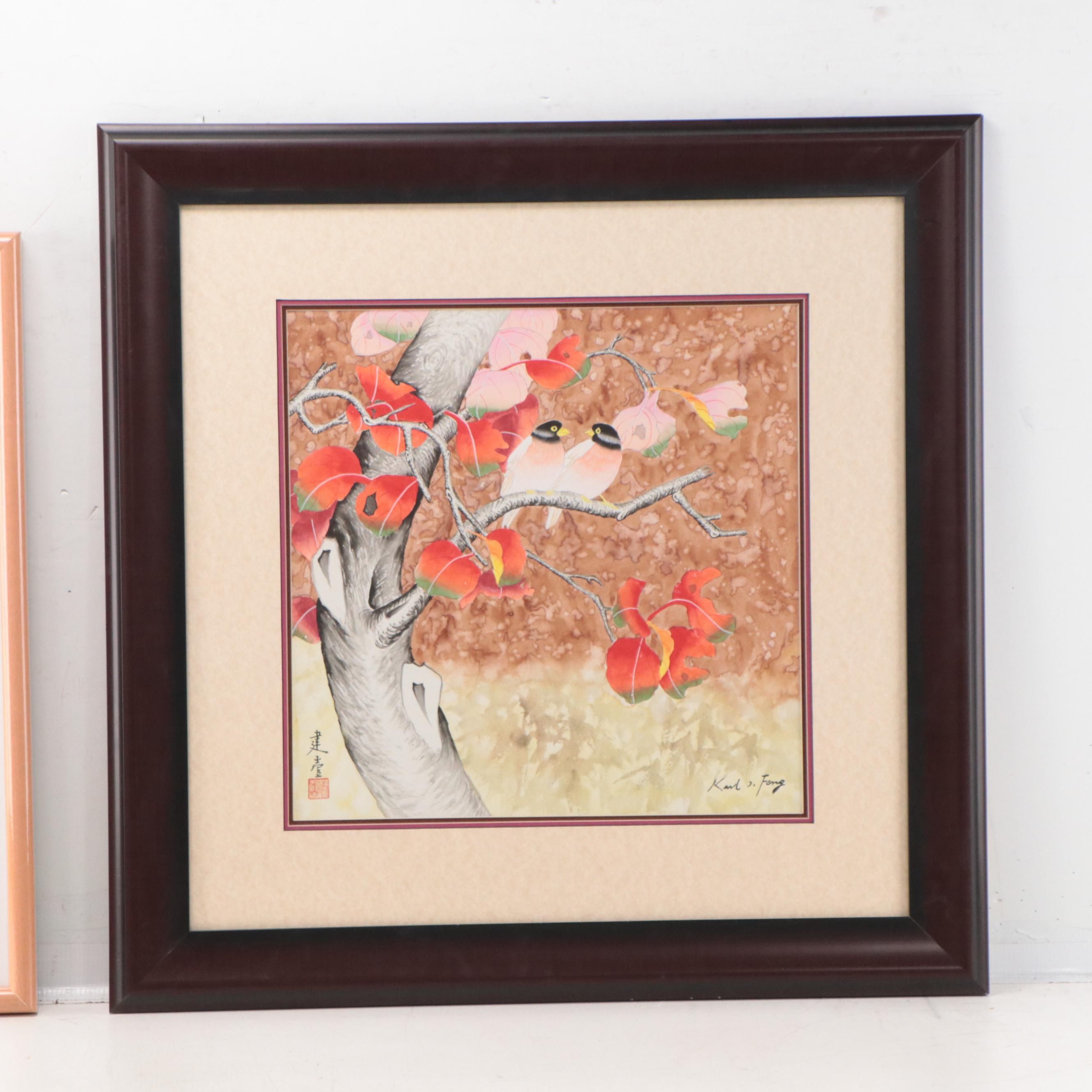 Karl J. Feng Watercolor Paintings of Birds and Flowers