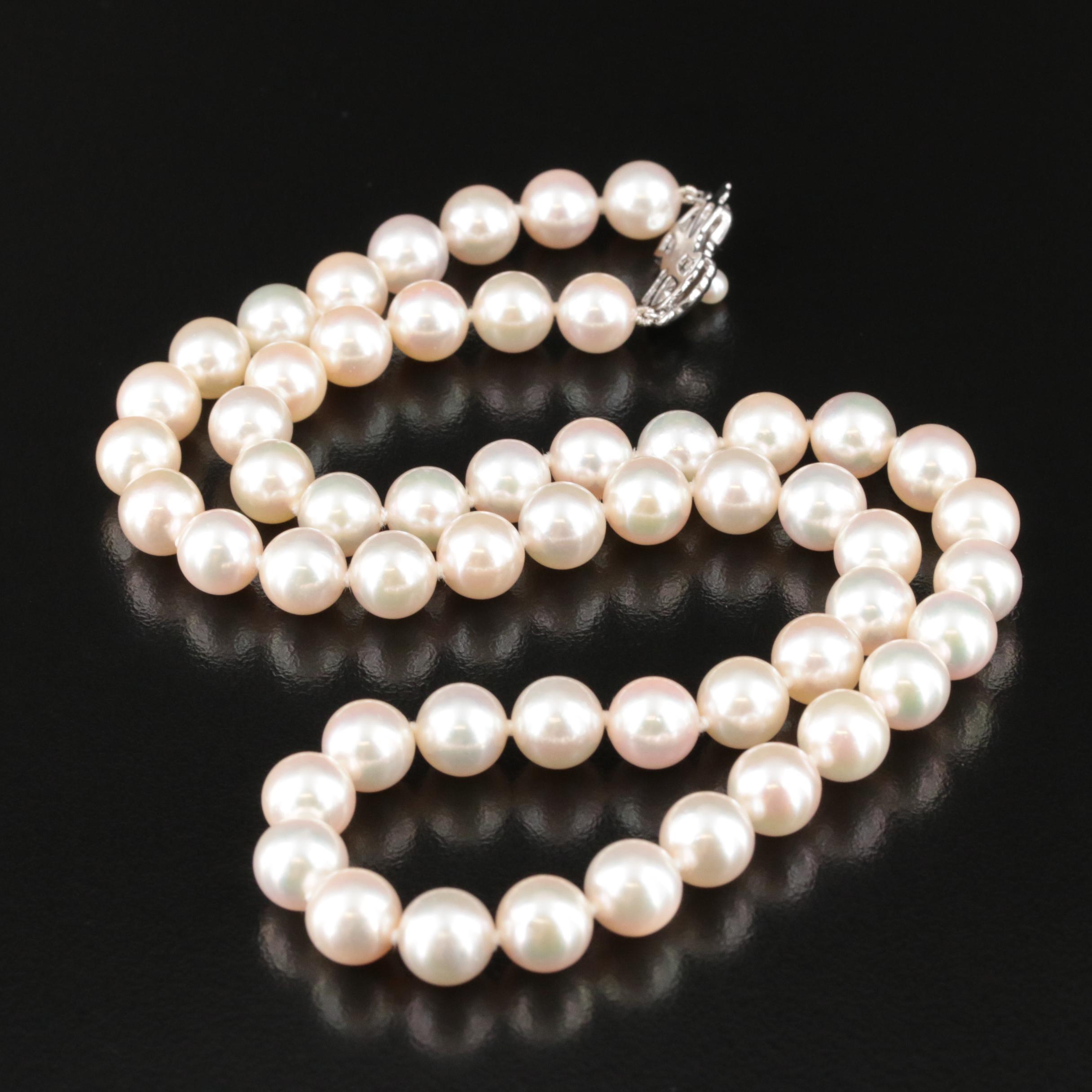 Blue Lagoon by Mikimoto Pearl Necklace with 14K Clasp