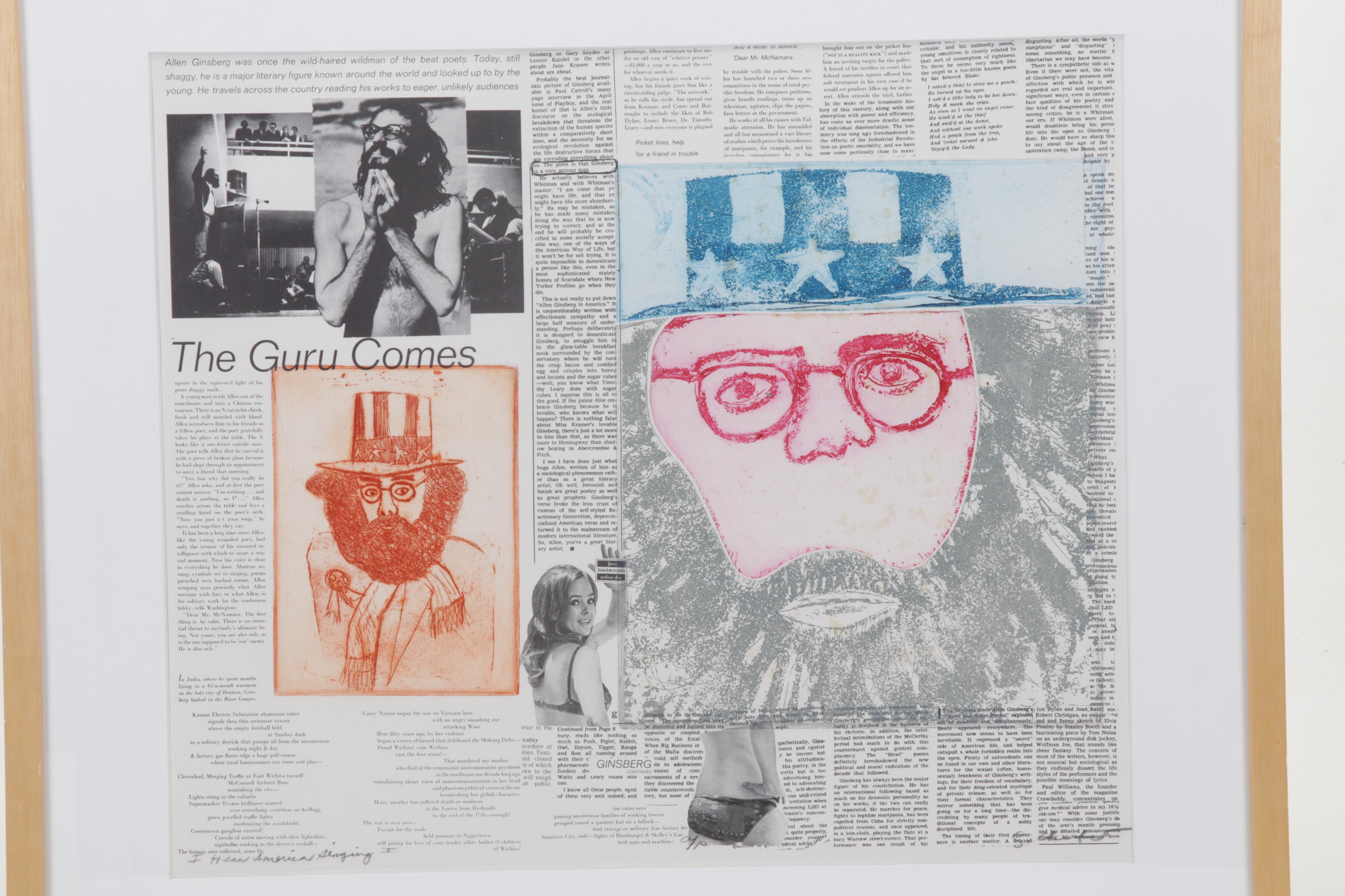 Sidney Chafetz Etching and Lithograph "I Hear America Singing I," Circa 1971