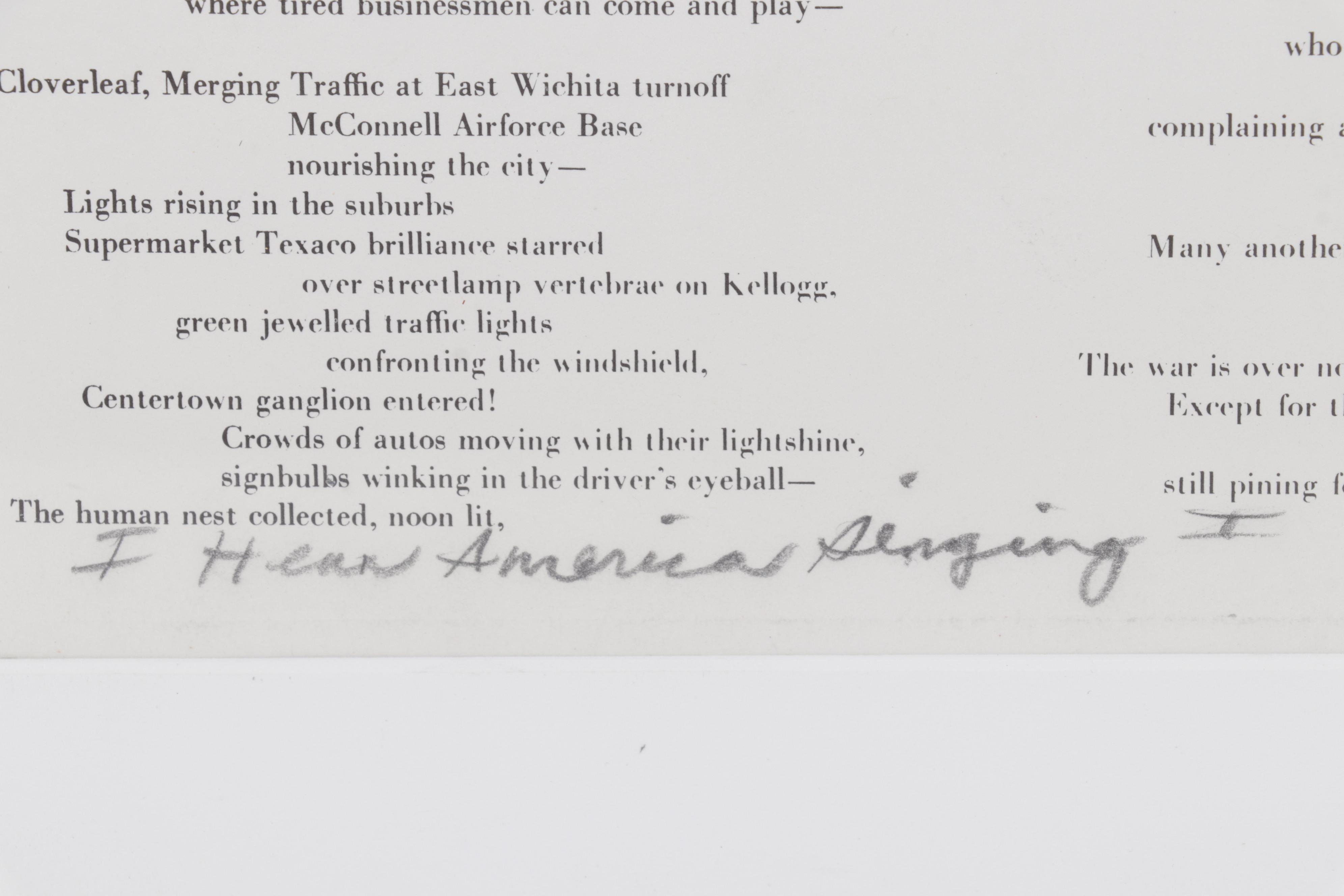 Sidney Chafetz Etching and Lithograph "I Hear America Singing I," Circa 1971