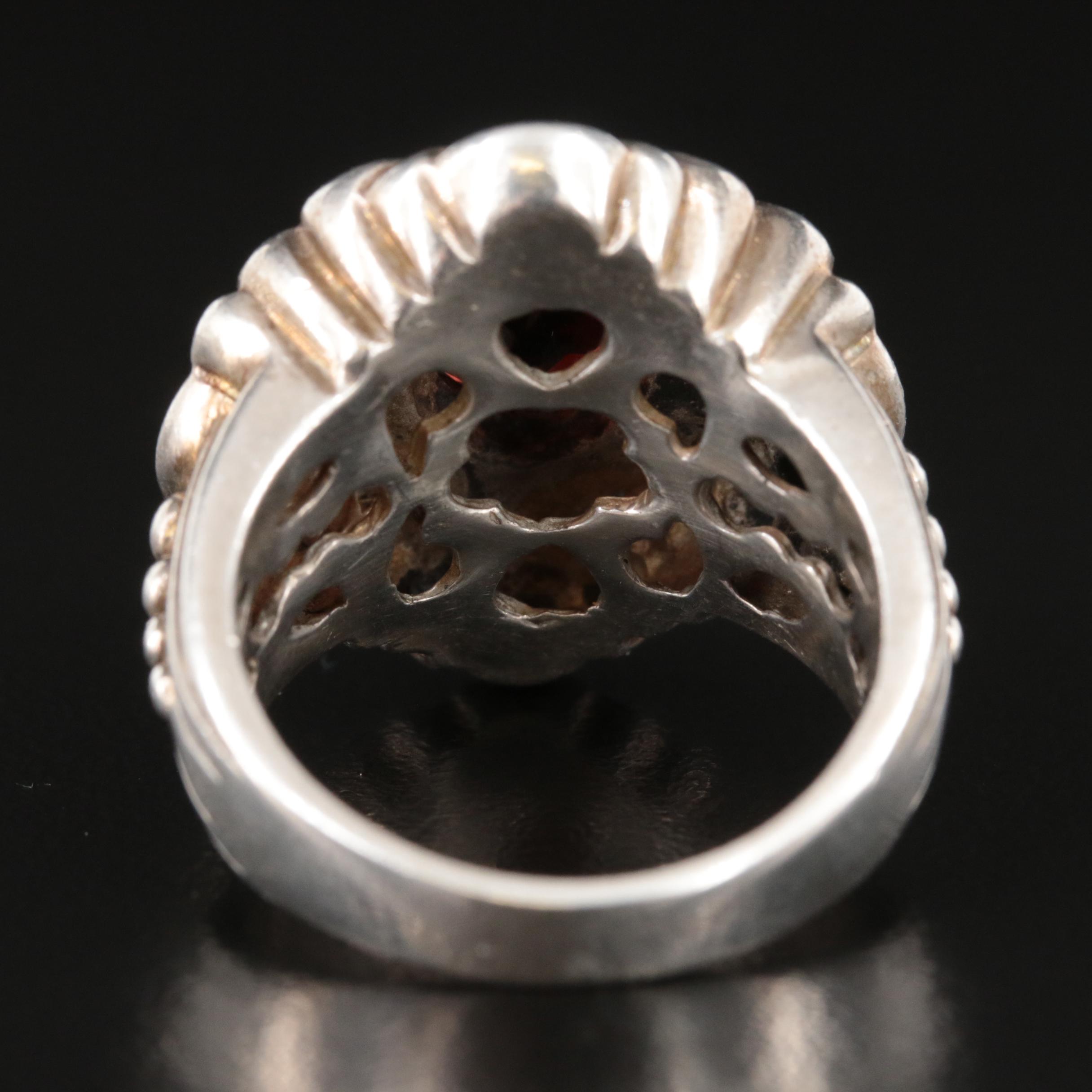 Samuel Benham Sterling Garnet  Ring with 18K Accent