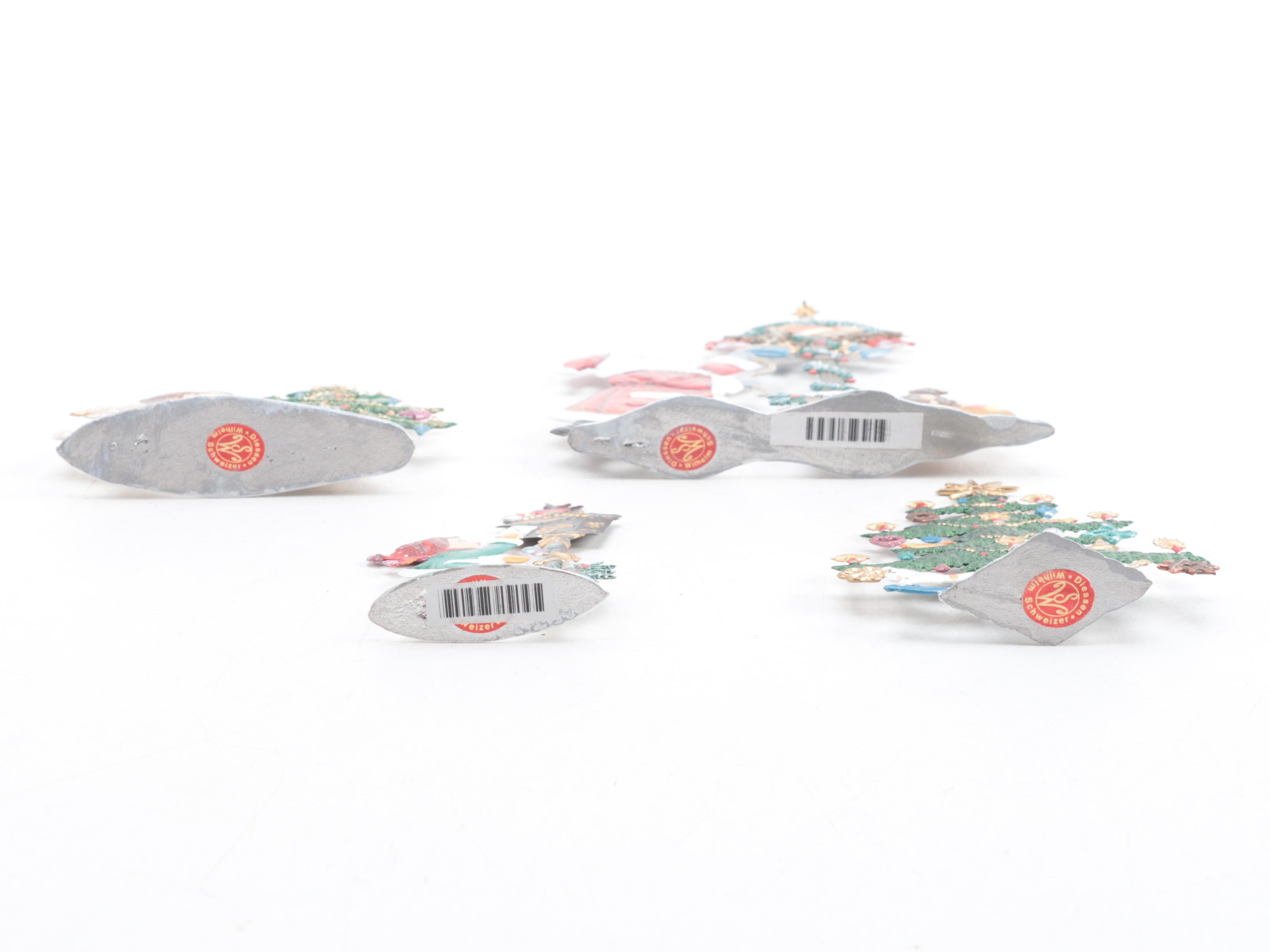 Wilhelm Schweizer German Pewter Christmas Ornaments