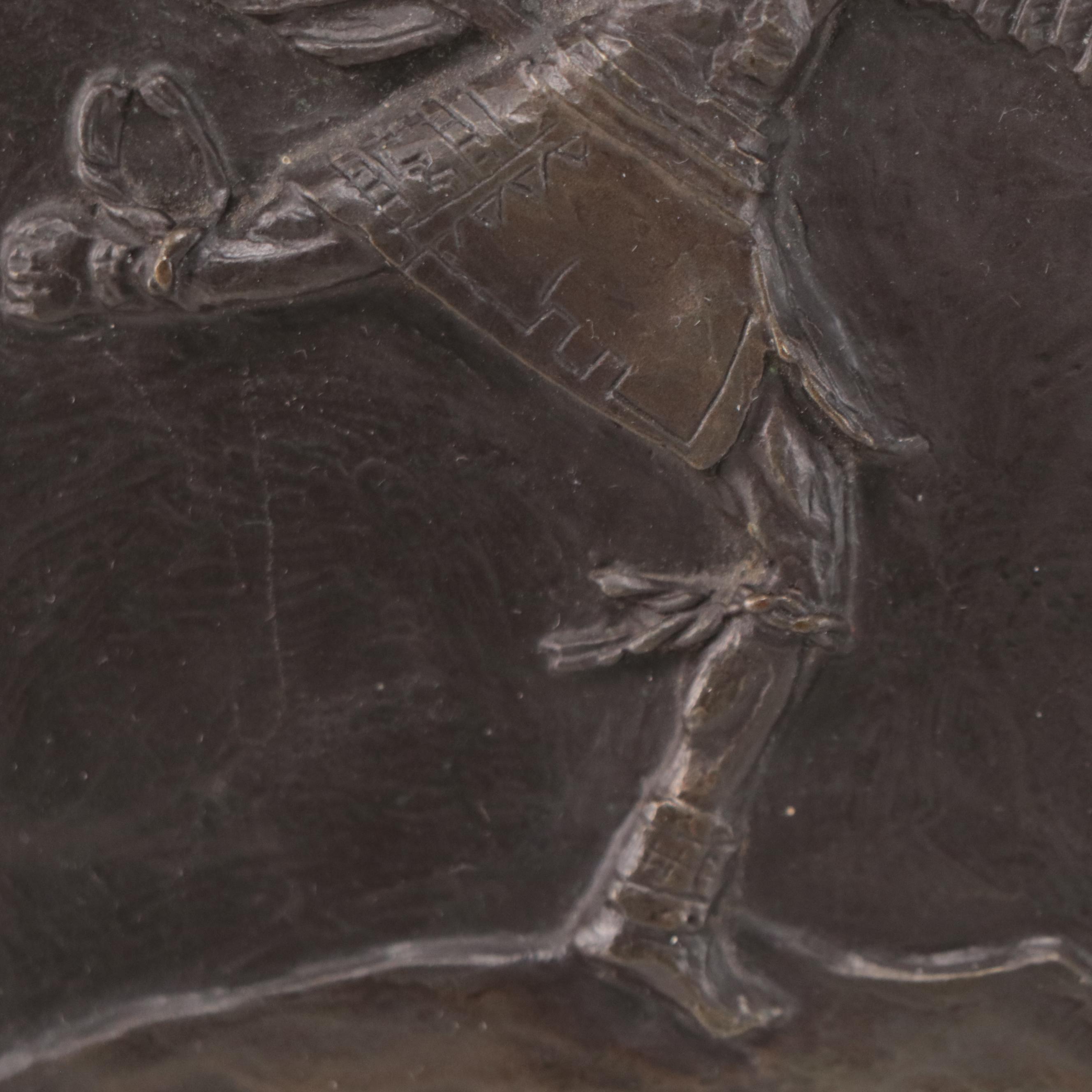 Native American Inspired Cast Bronze Relief Sculpture of Dancer