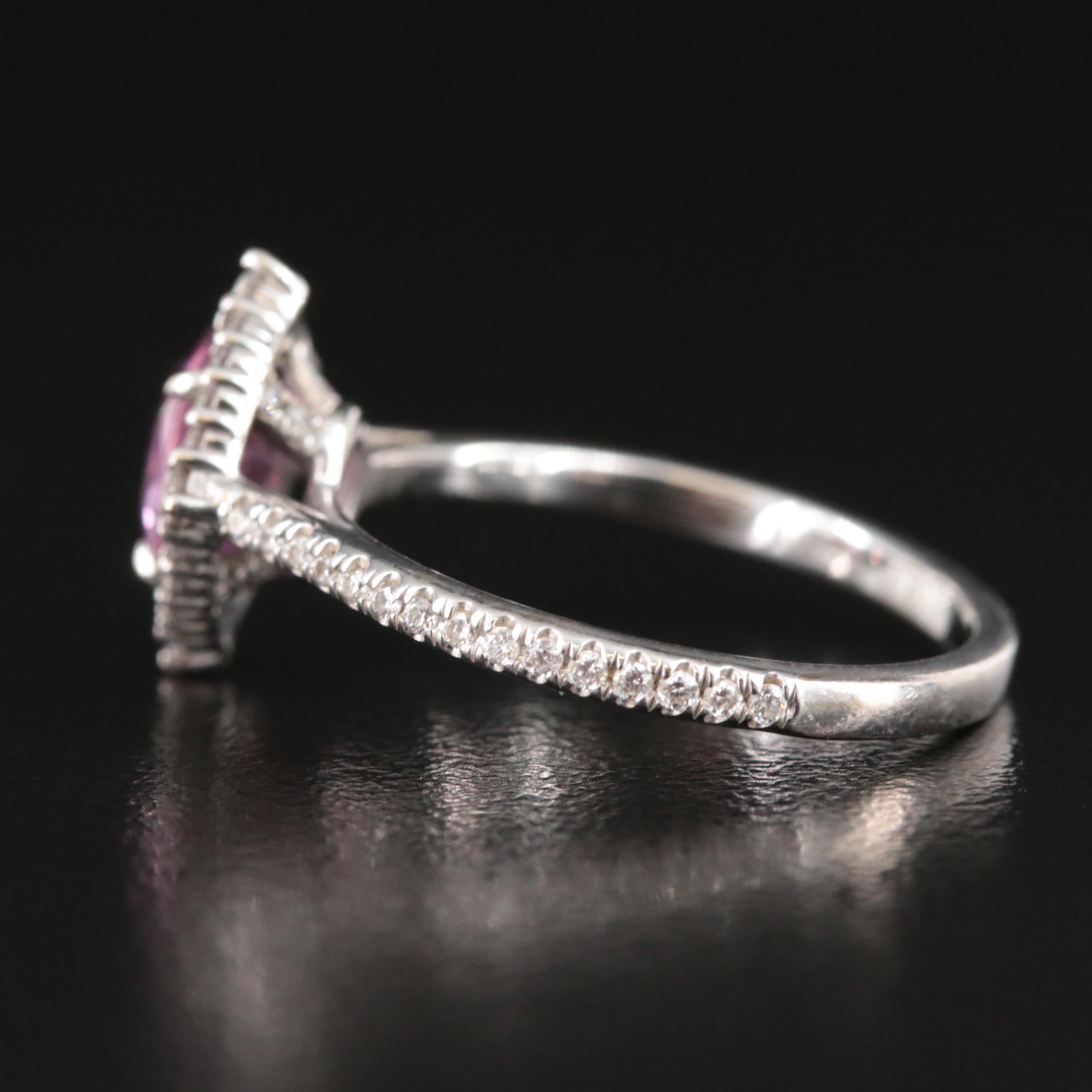 18K 1.34 CT Sapphire and Diamond Ring with GIA Report