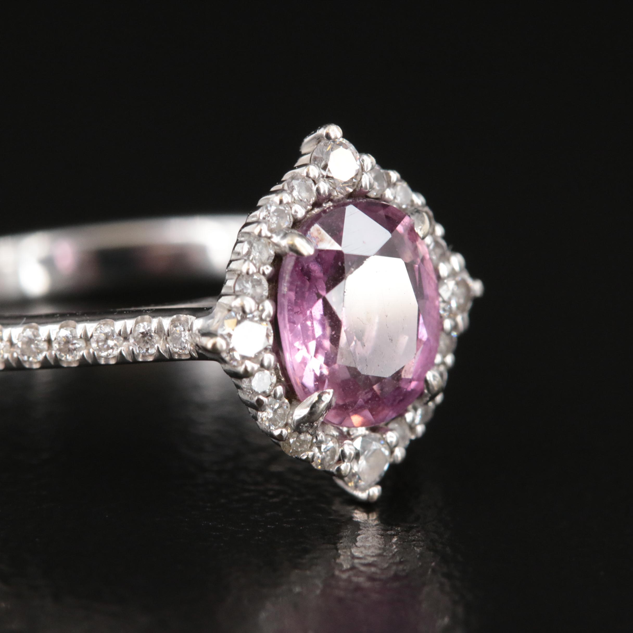 18K 1.34 CT Sapphire and Diamond Ring with GIA Report