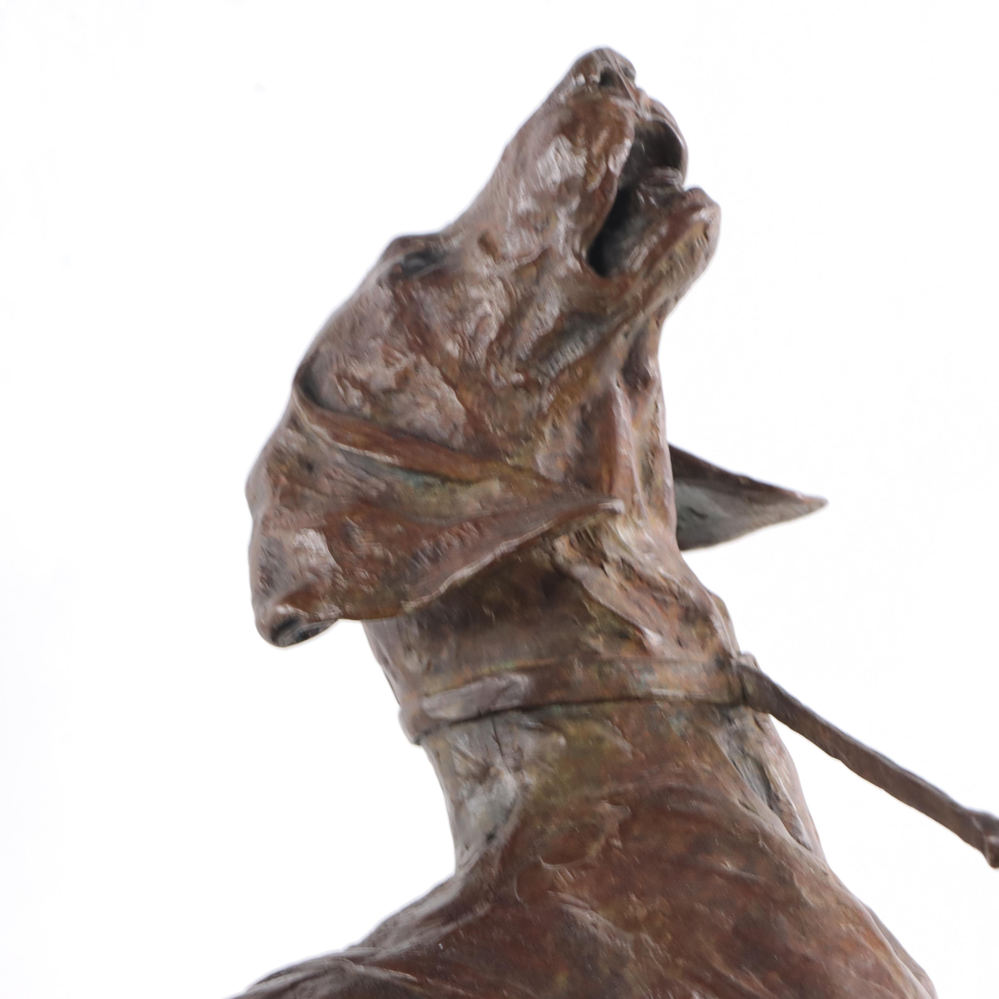 Walter Matia Bronze Sculpture of Hunting Dogs