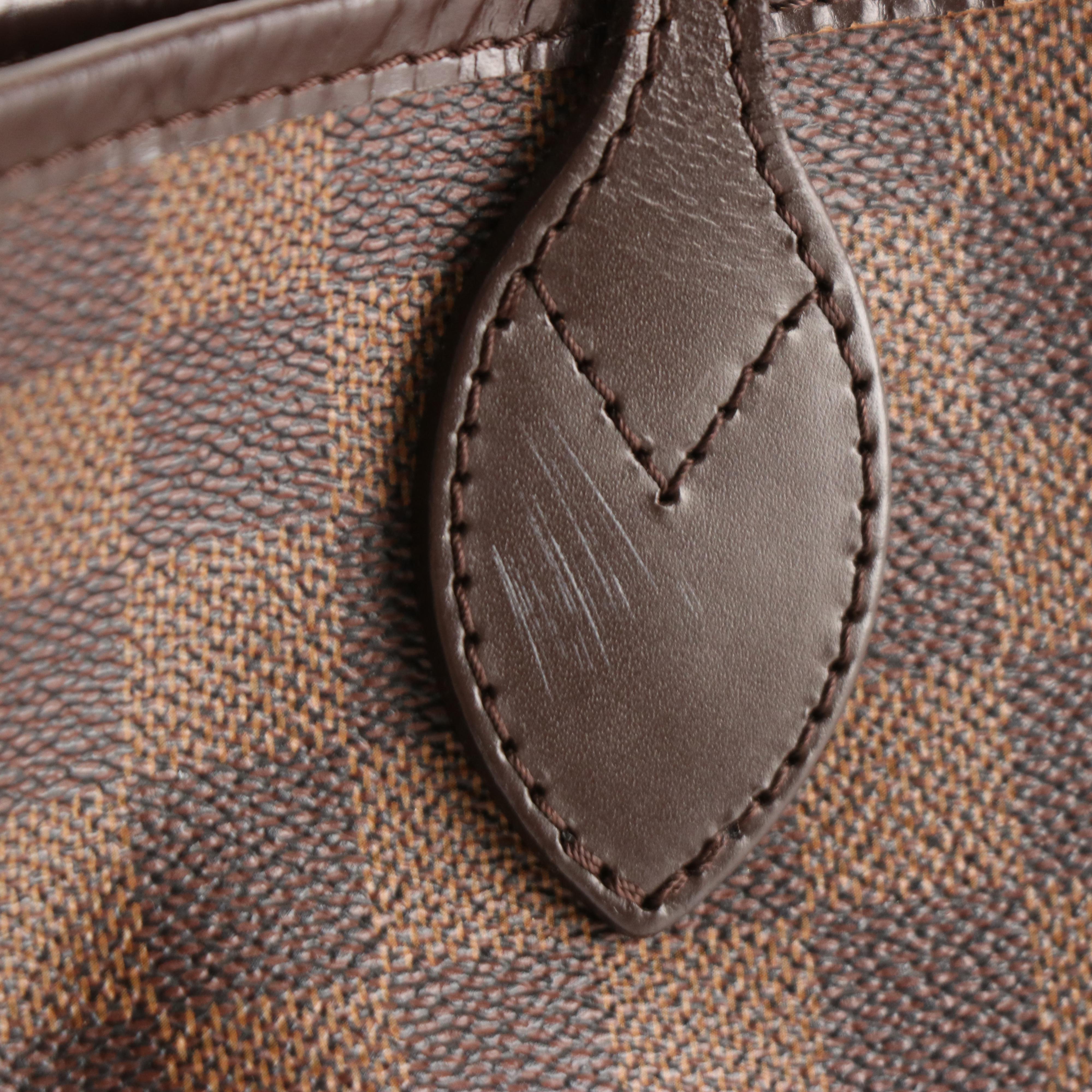 Louis Vuitton Neverfull MM in Damier Ebene Canvas and Leather with Box