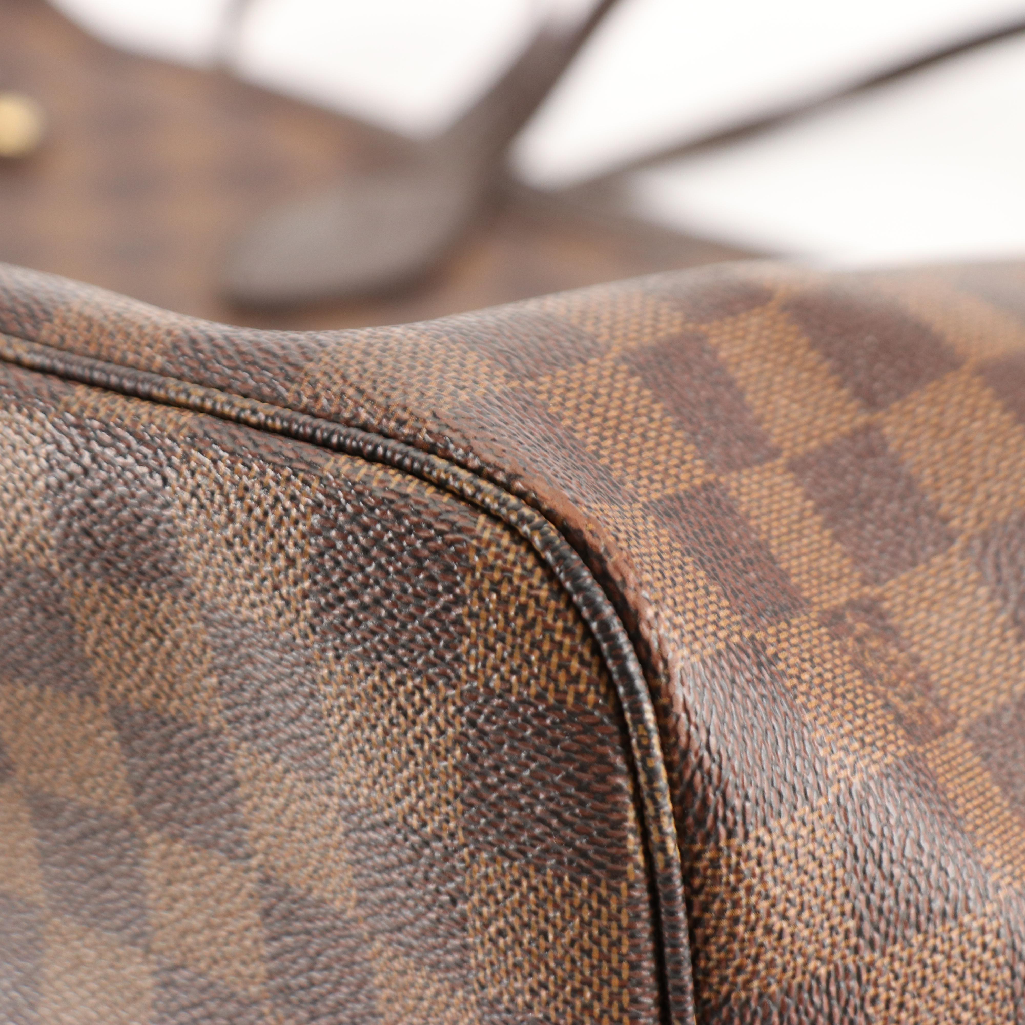 Louis Vuitton Neverfull MM in Damier Ebene Canvas and Leather with Box