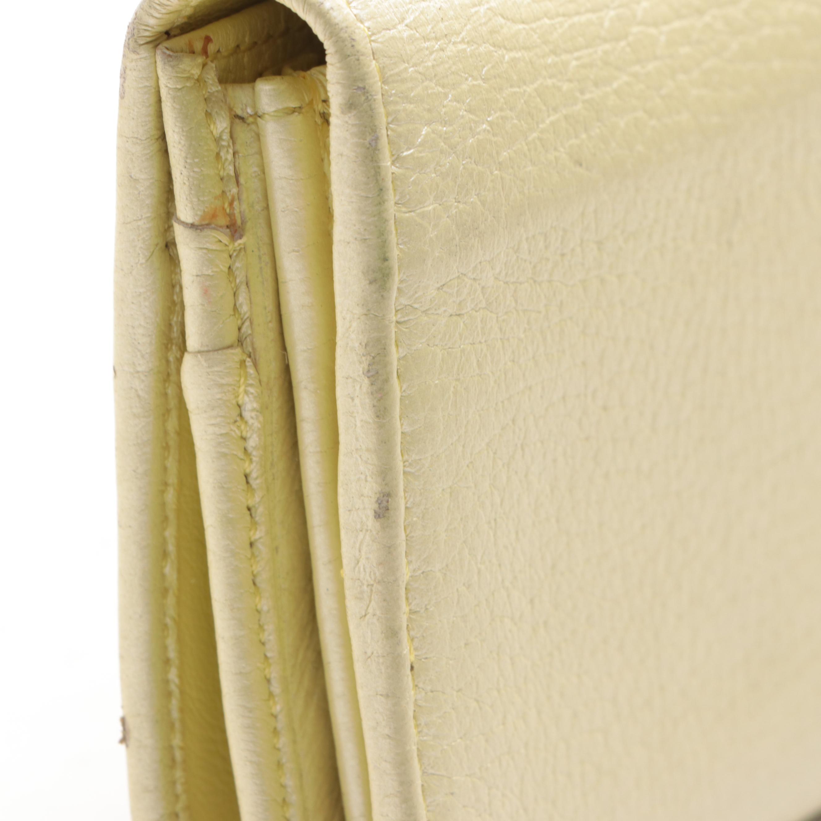 Jimmy Choo Nino Star-Studded Wallet in Pearlescent Yellow Leather
