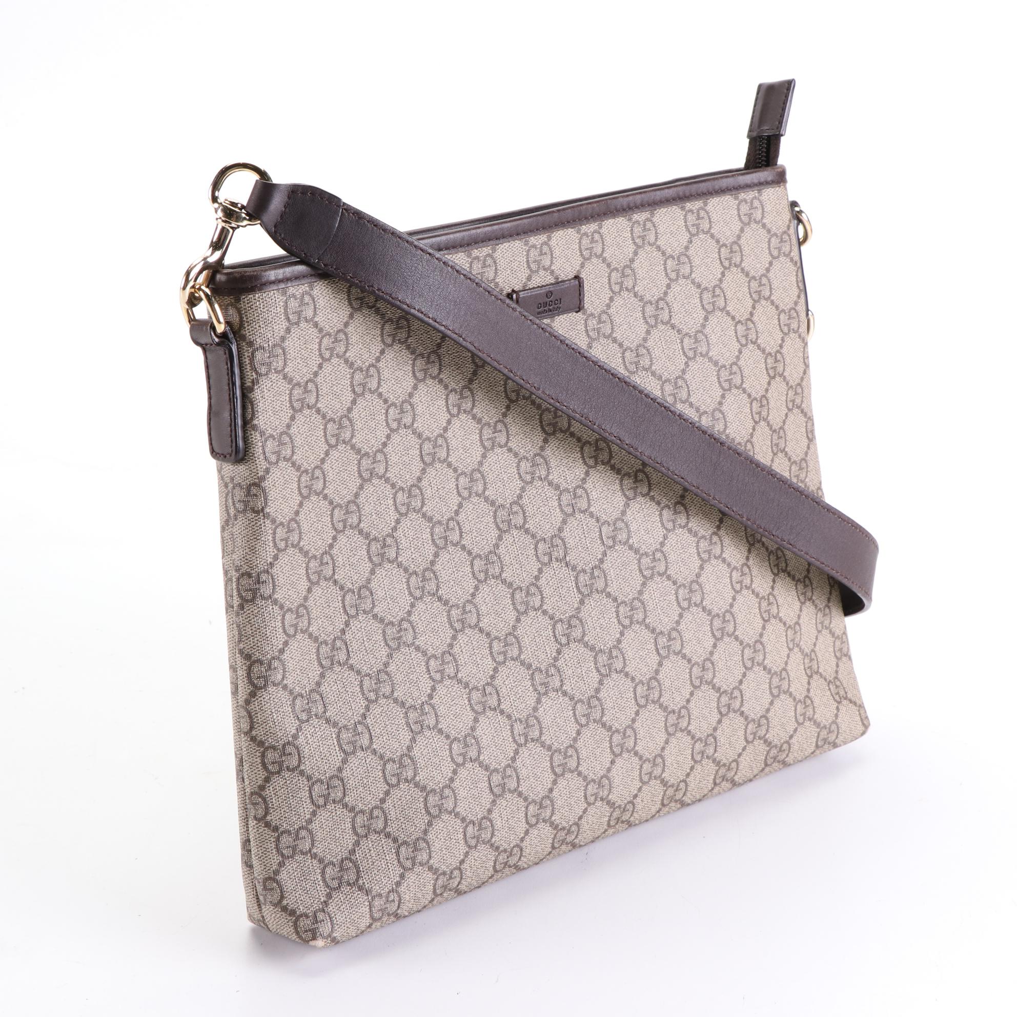 Gucci GG Supreme Canvas and Leather Crossbody Bag