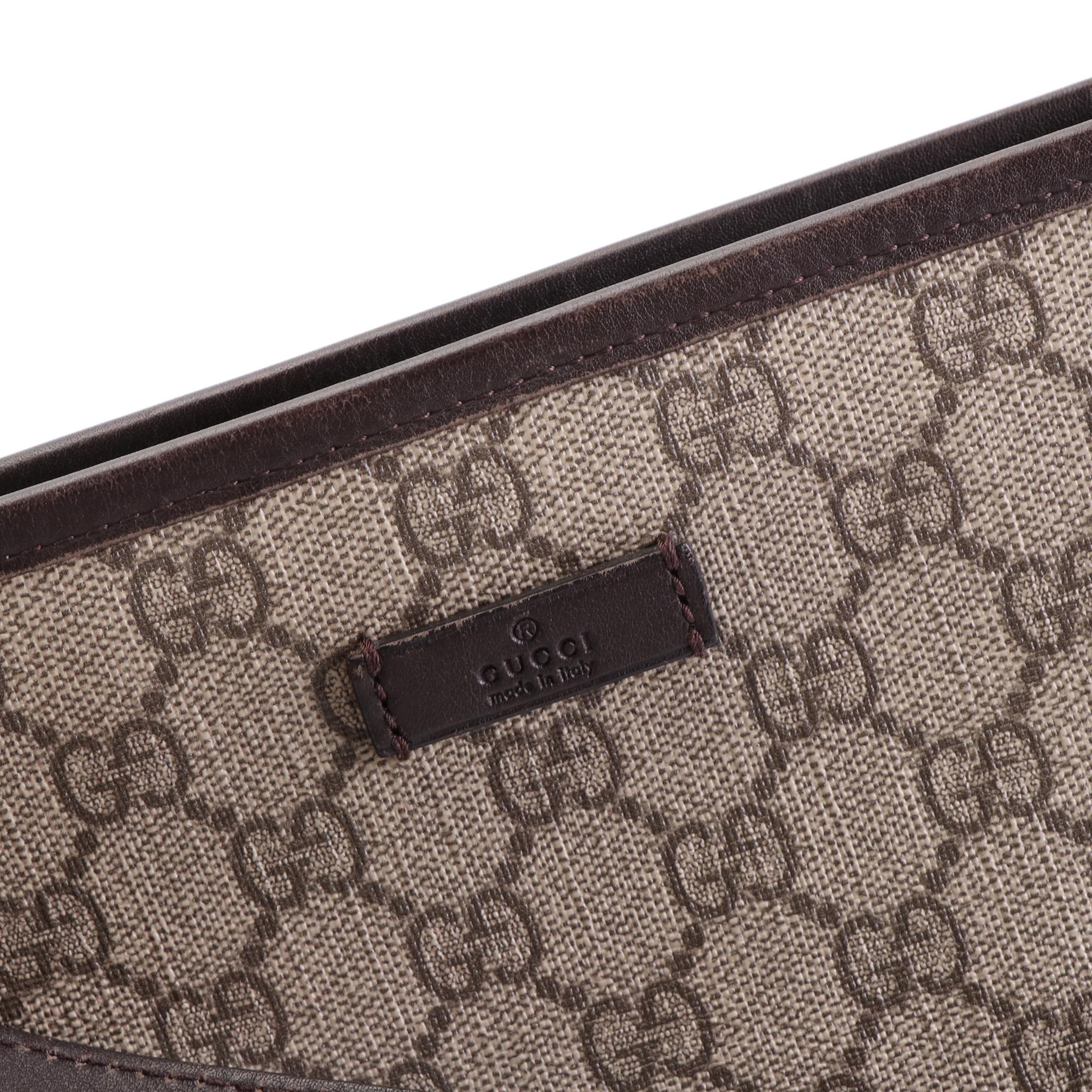 Gucci GG Supreme Canvas and Leather Crossbody Bag