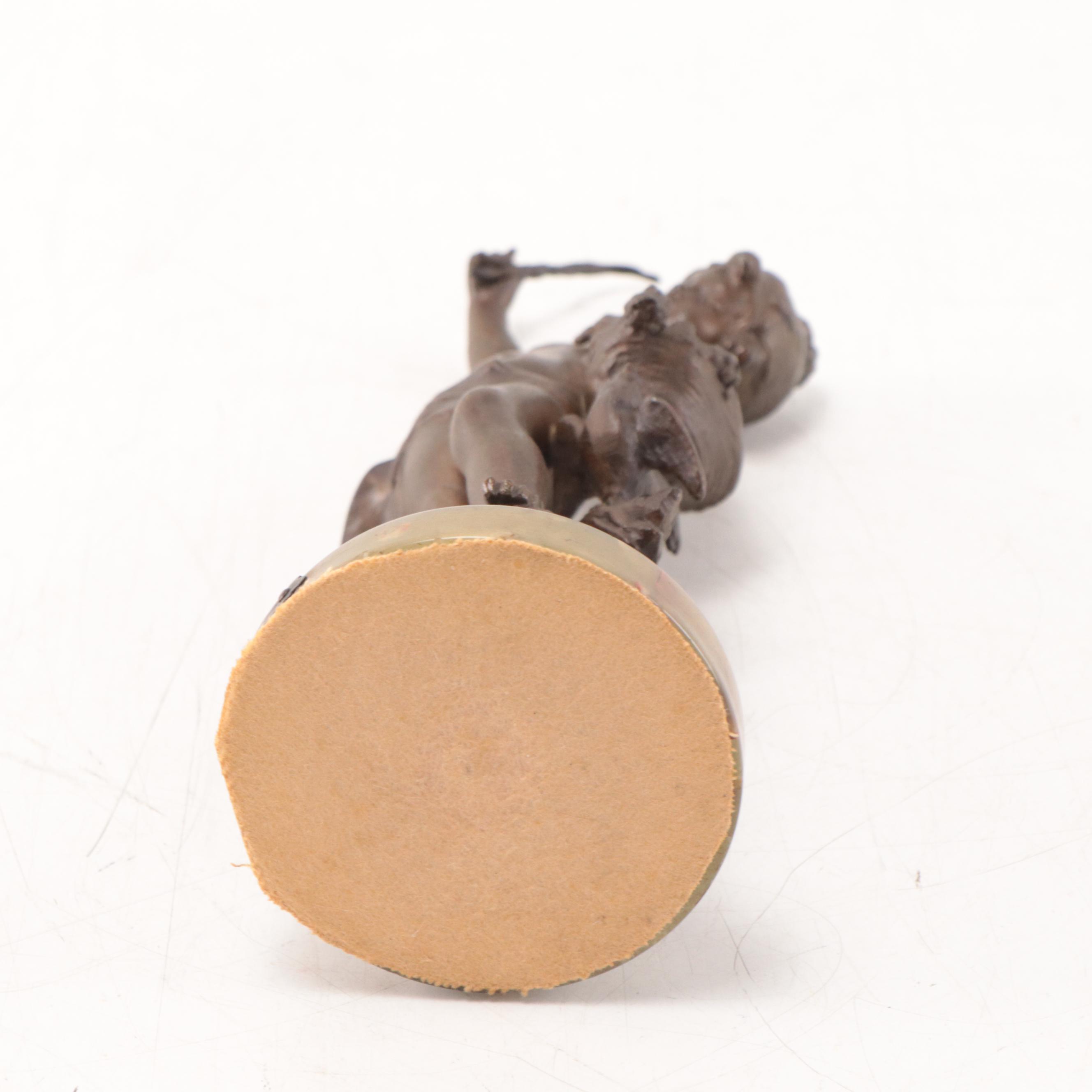 Bronze Alloy Sculpture After Auguste Moreau "Panier de Fruits"