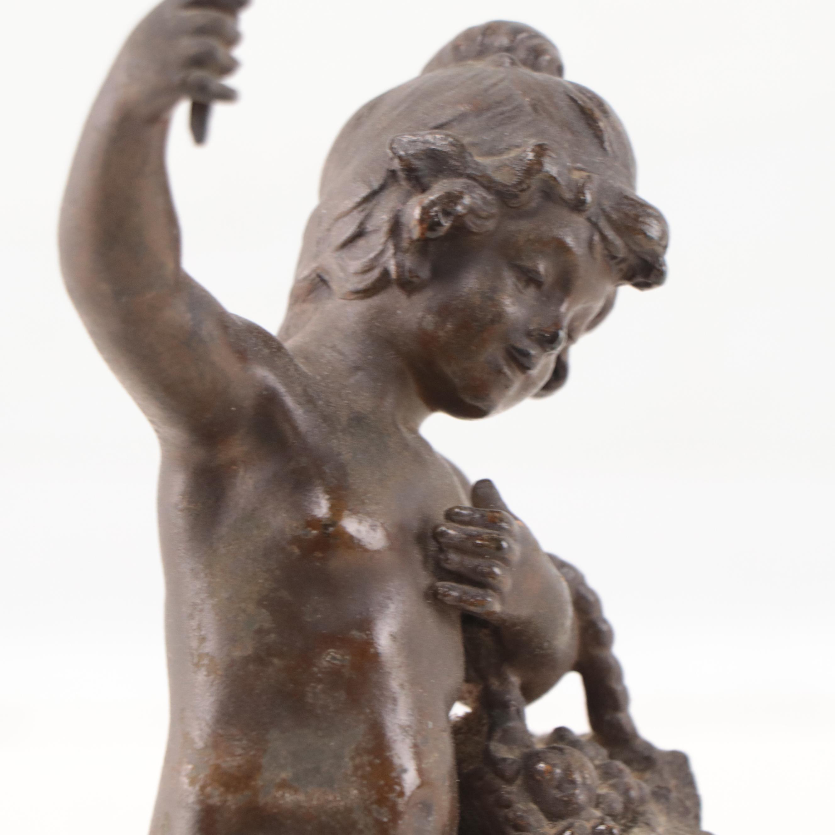 Bronze Alloy Sculpture After Auguste Moreau "Panier de Fruits"