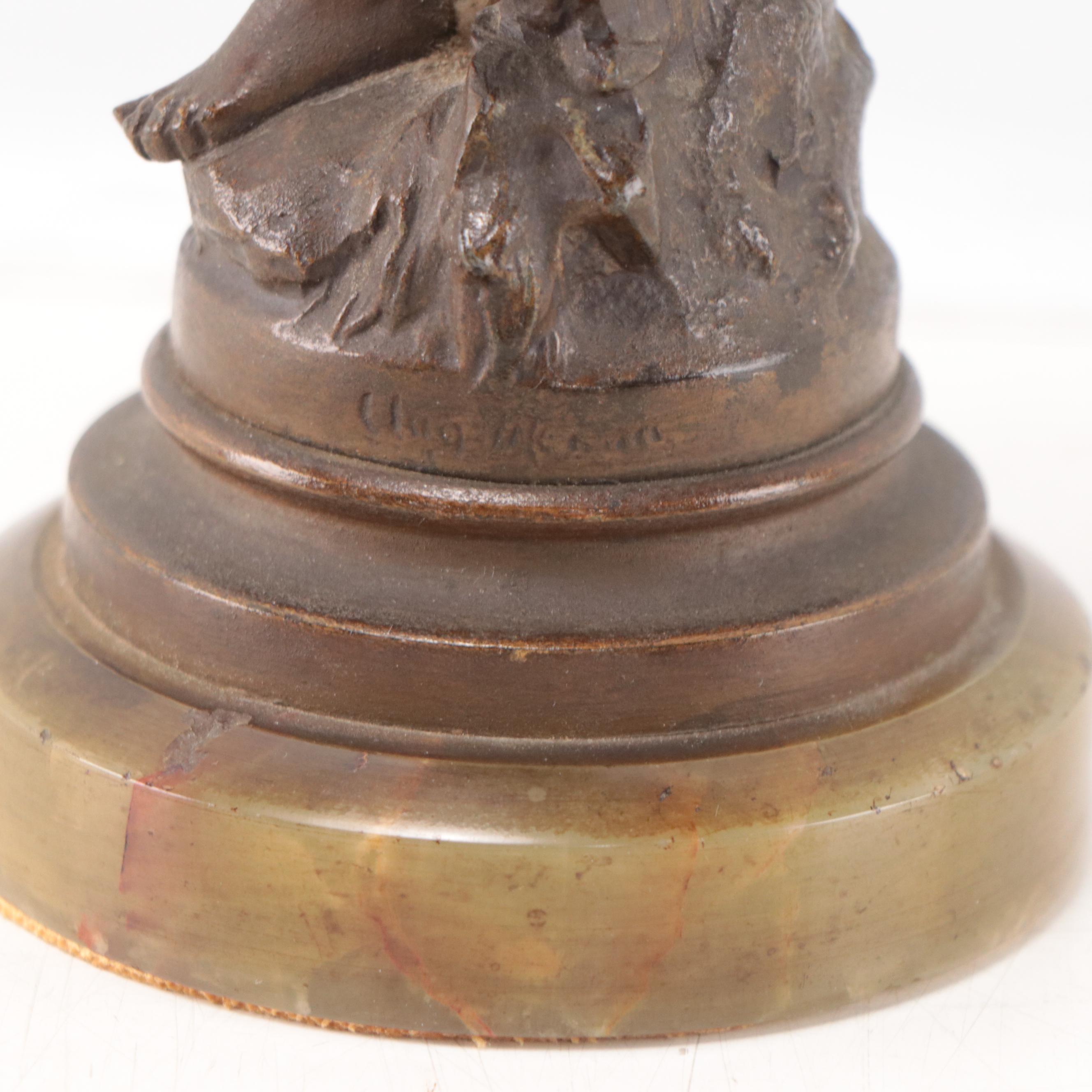 Bronze Alloy Sculpture After Auguste Moreau "Panier de Fruits"