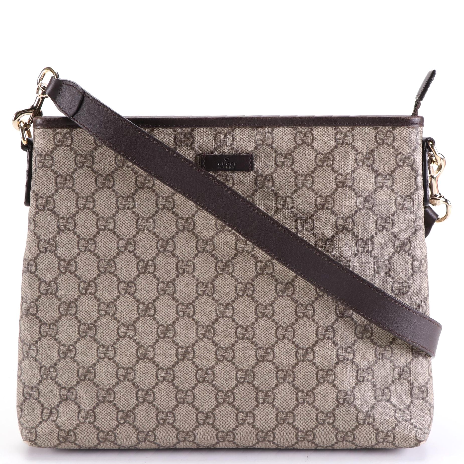 Gucci GG Supreme Canvas and Leather Crossbody Bag