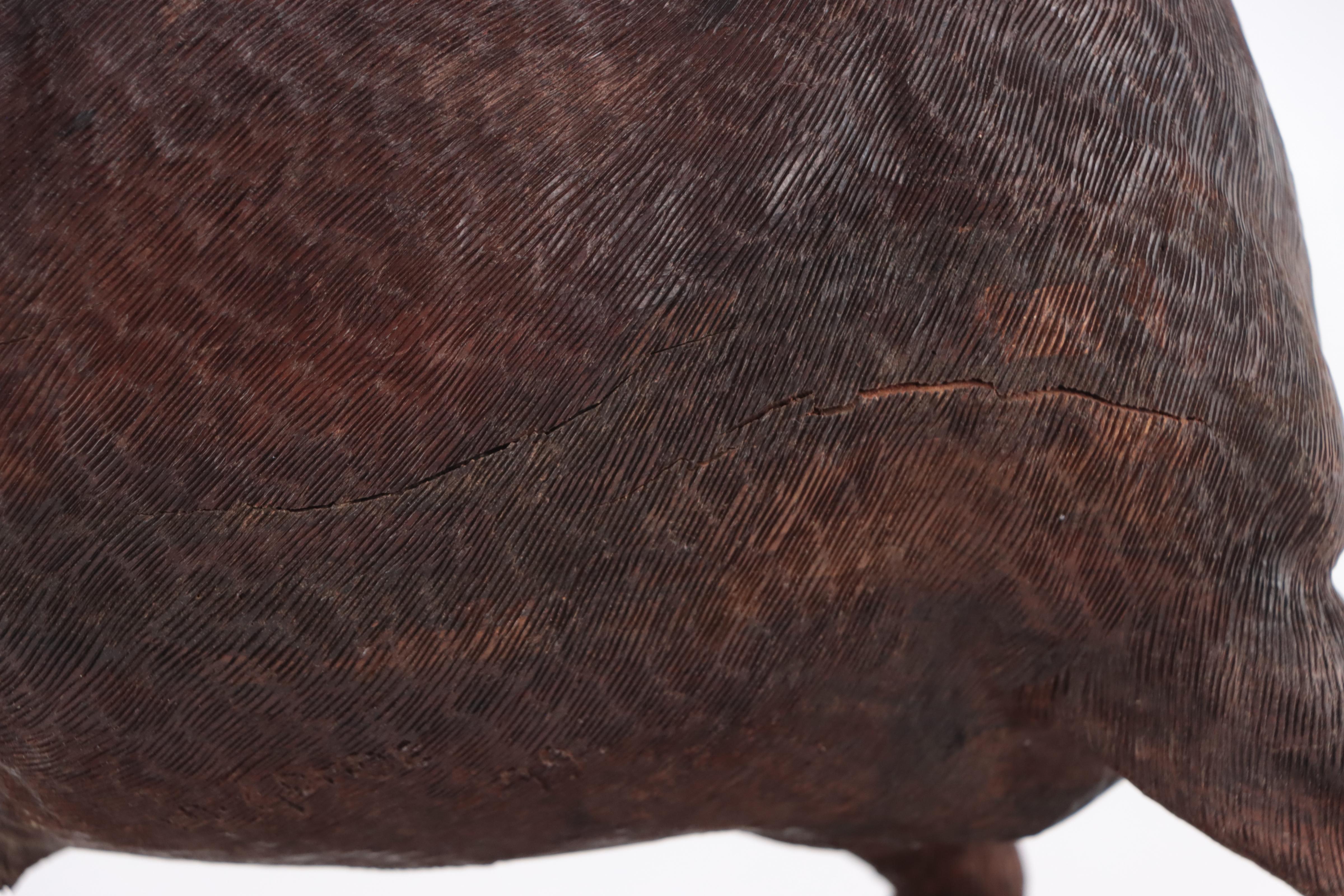 Mopho Gonde Carved Leadwood Sculpture of a Cape Buffalo, 1999