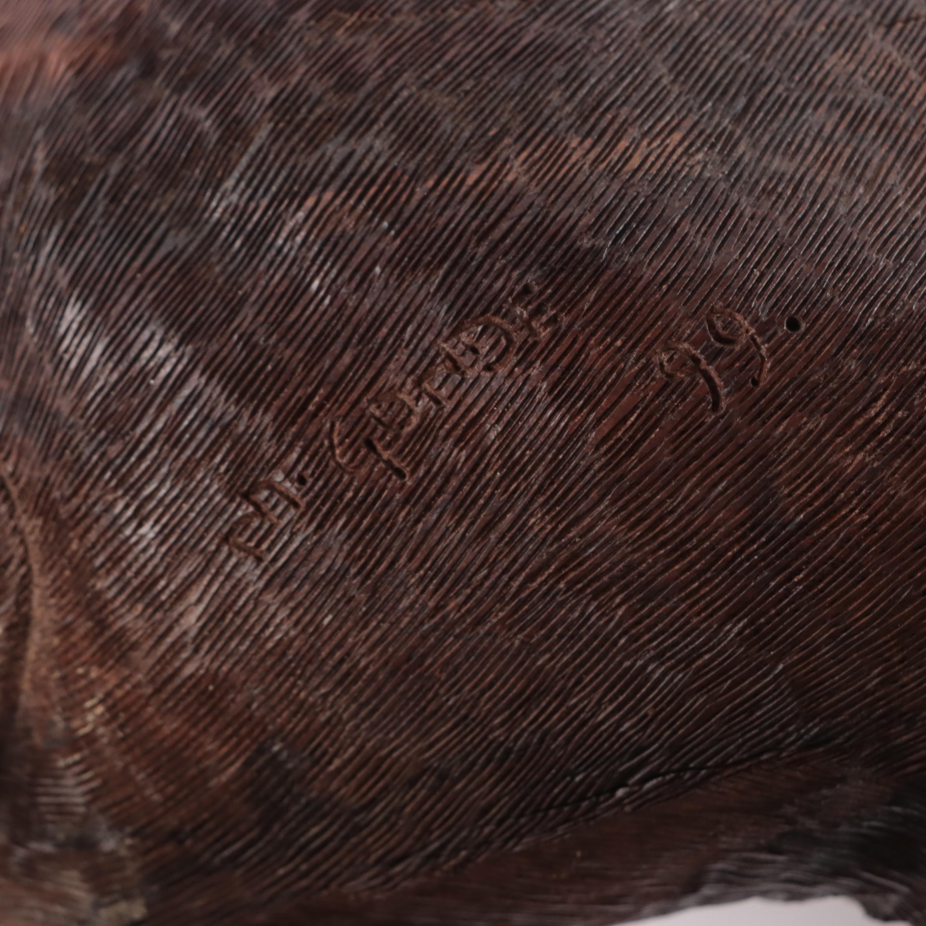 Mopho Gonde Carved Leadwood Sculpture of a Cape Buffalo, 1999