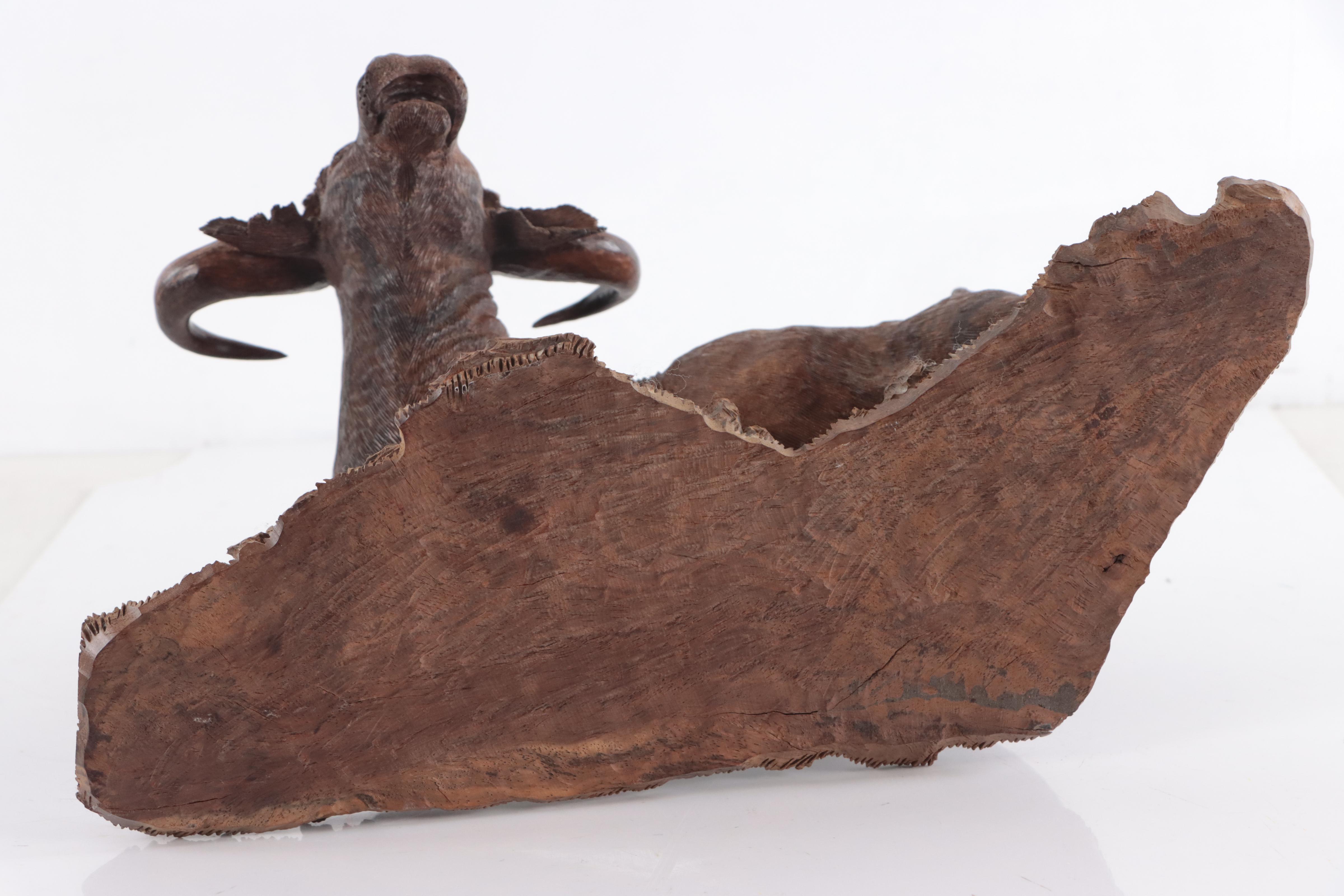 Mopho Gonde Carved Leadwood Sculpture of a Cape Buffalo, 1999